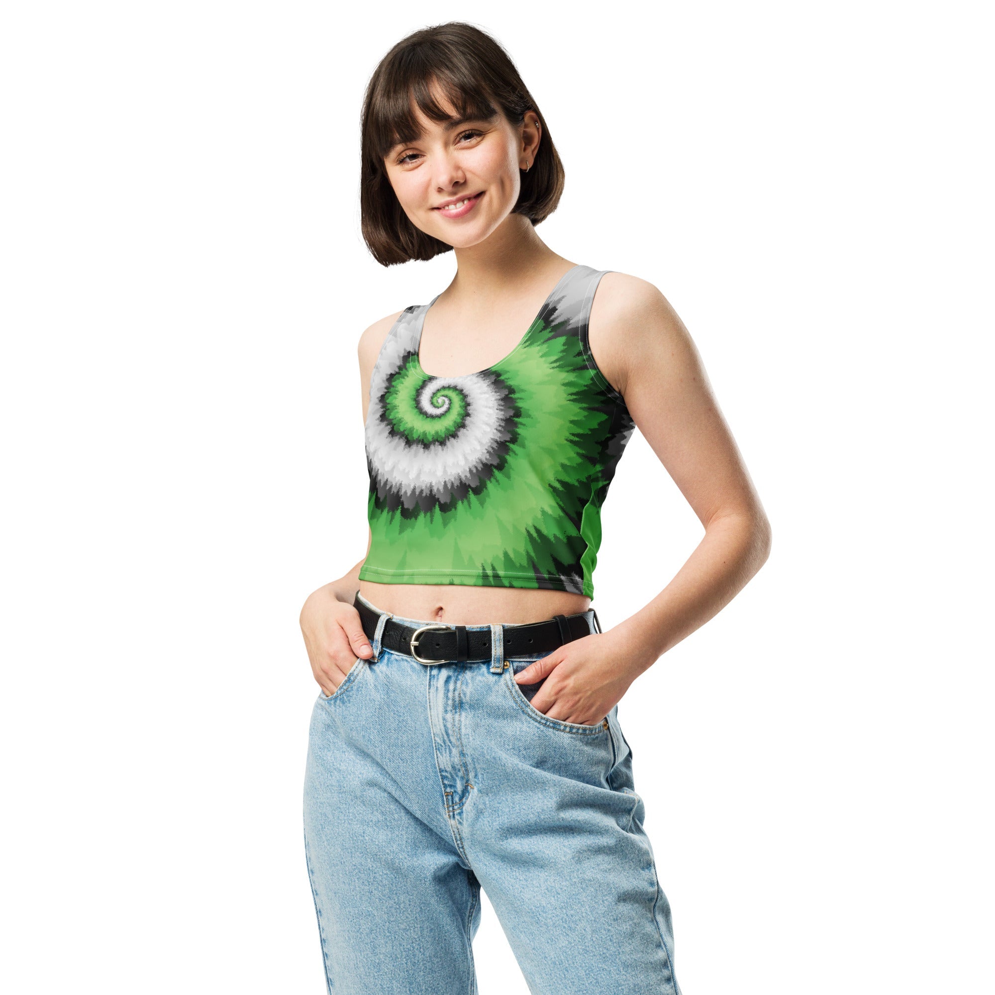 Crop Top - Tie Dye Spiral - Aromantic - Klip Clop