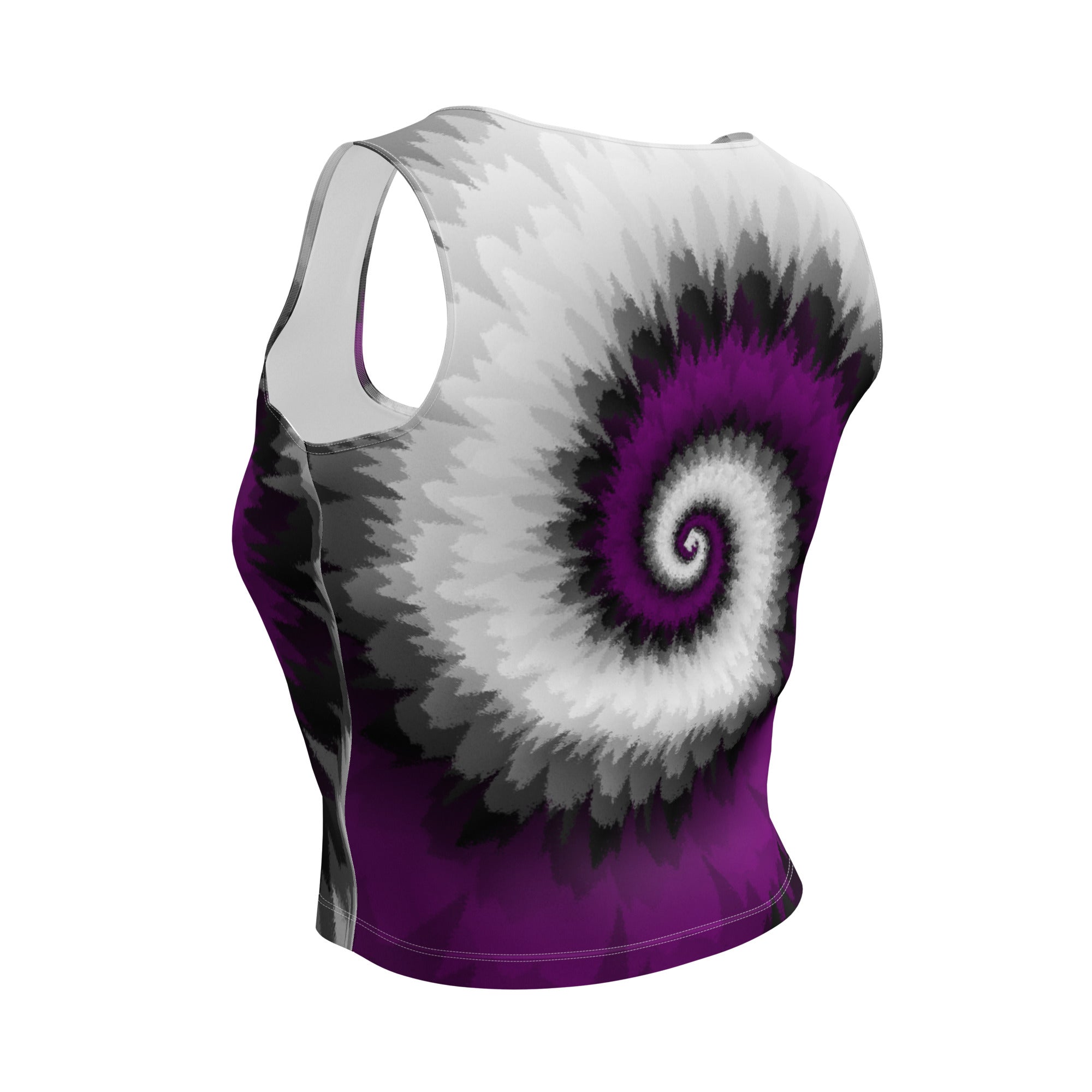 Crop Top - Tie Dye Spiral - Asexual - Klip Clop