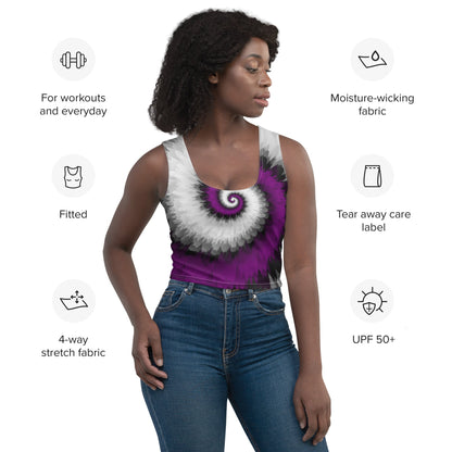 Crop Top - Tie Dye Spiral - Asexual - Klip Clop