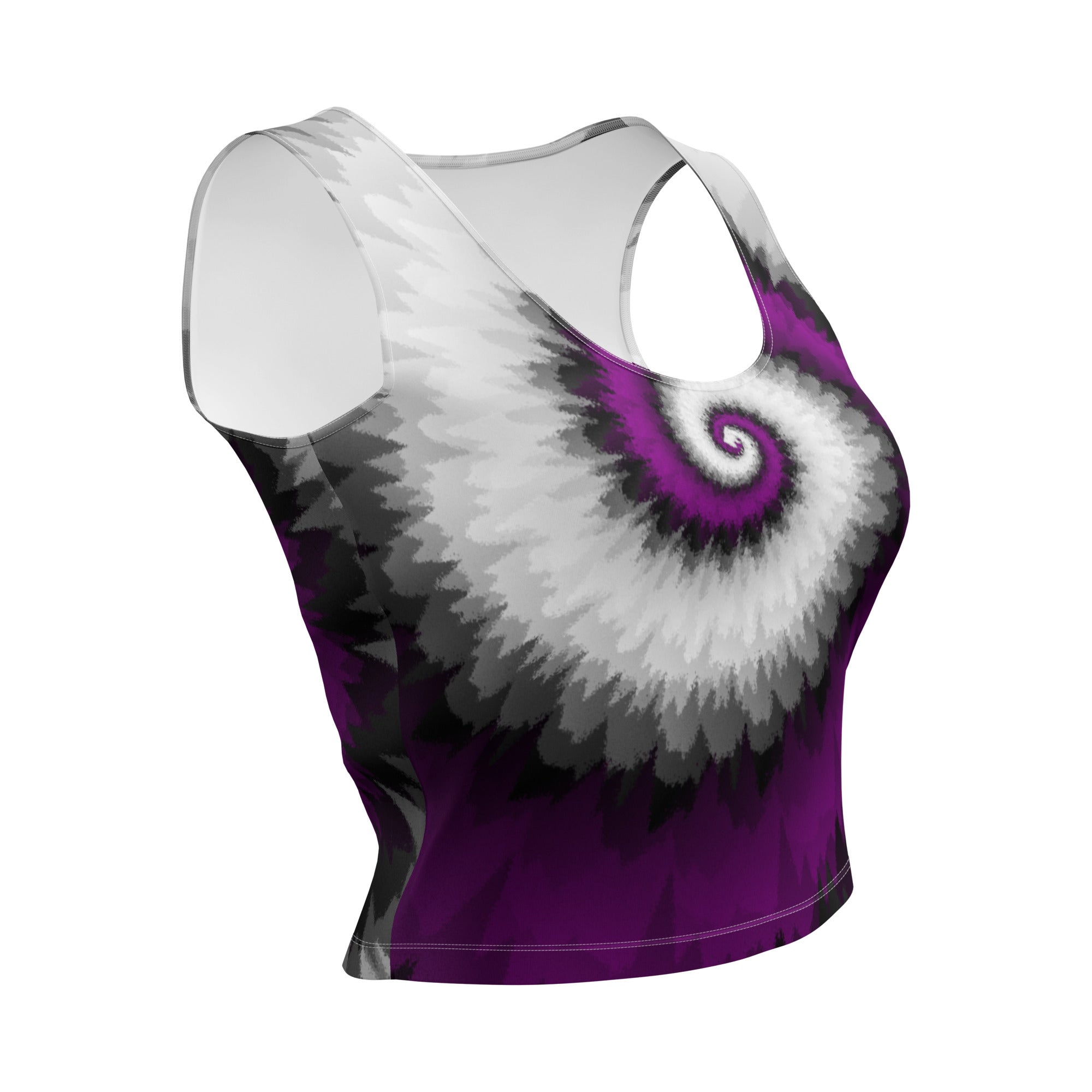 Crop Top - Tie Dye Spiral - Asexual - Klip Clop