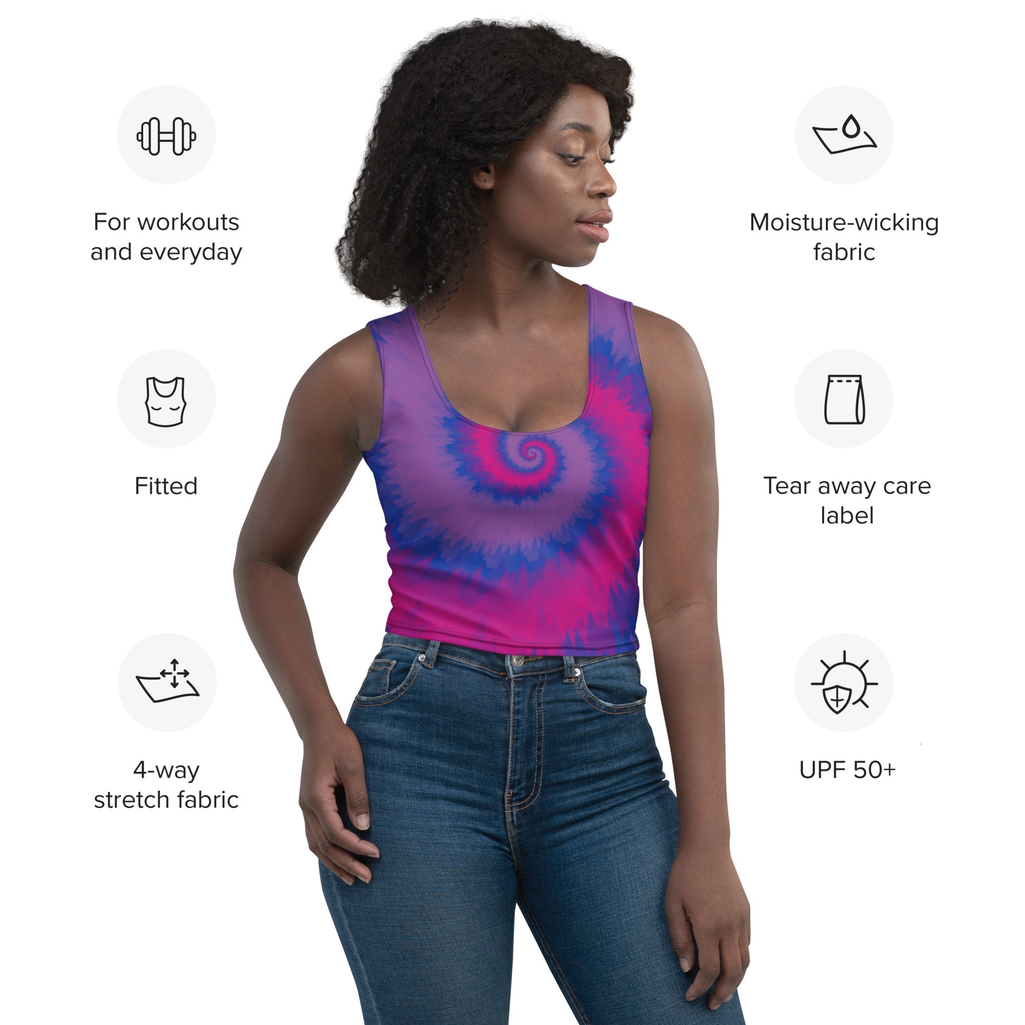 Crop Top - Tie Dye Spiral - Bisexual - Klip Clop