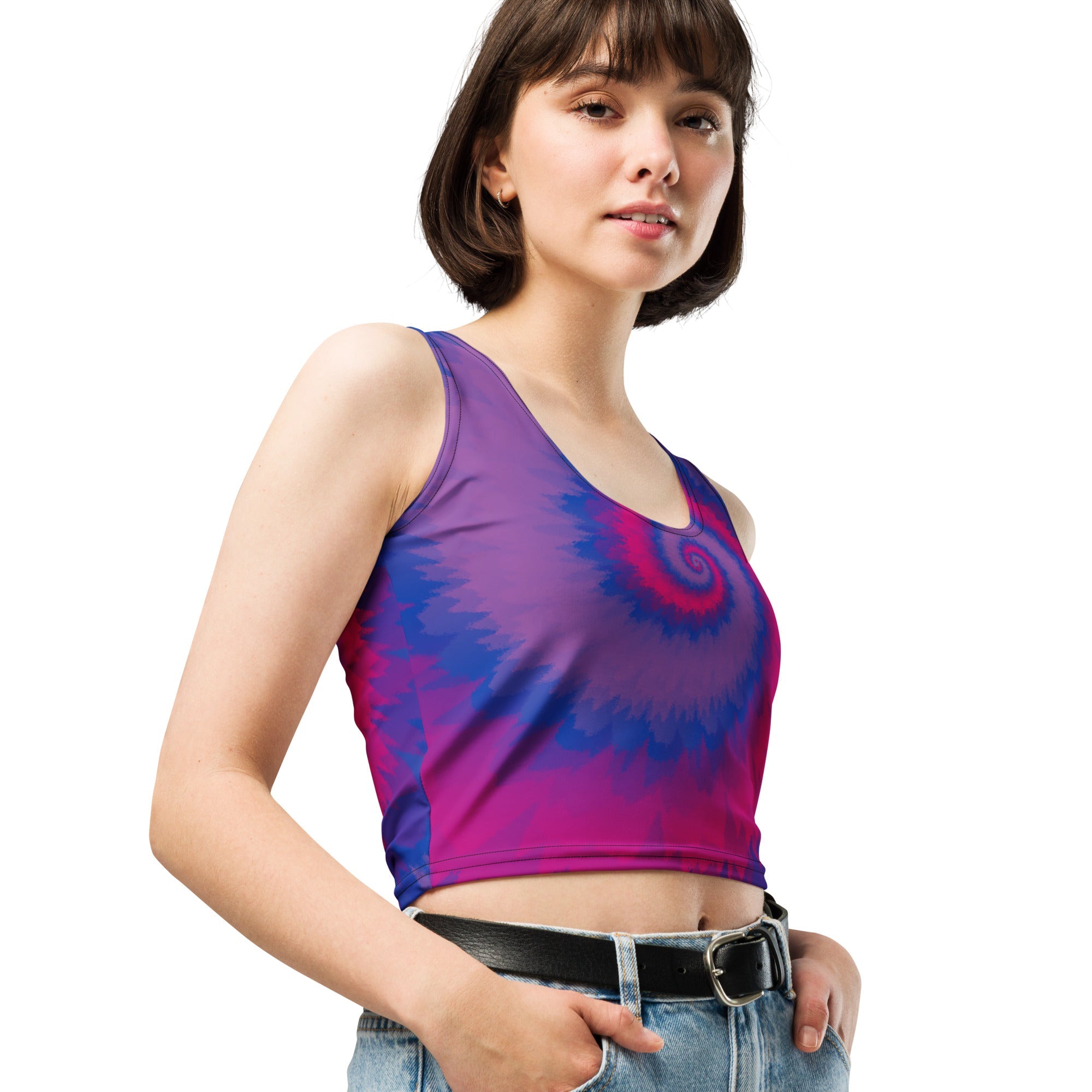 Crop Top - Tie Dye Spiral - Bisexual - Klip Clop