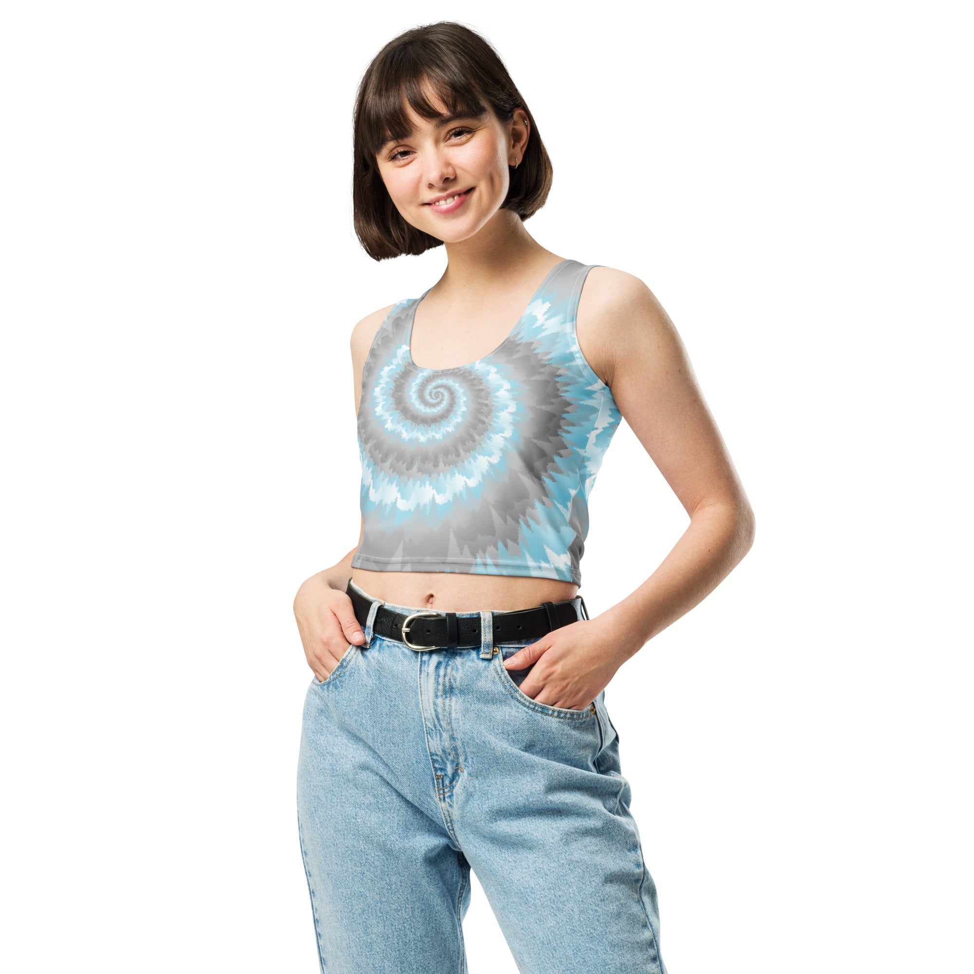 Crop Top - Tie Dye Spiral - Demiboy - Klip Clop