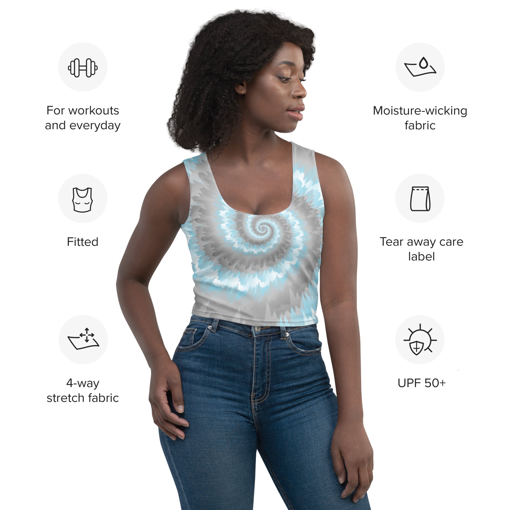 Crop Top - Tie Dye Spiral - Demiboy - Klip Clop