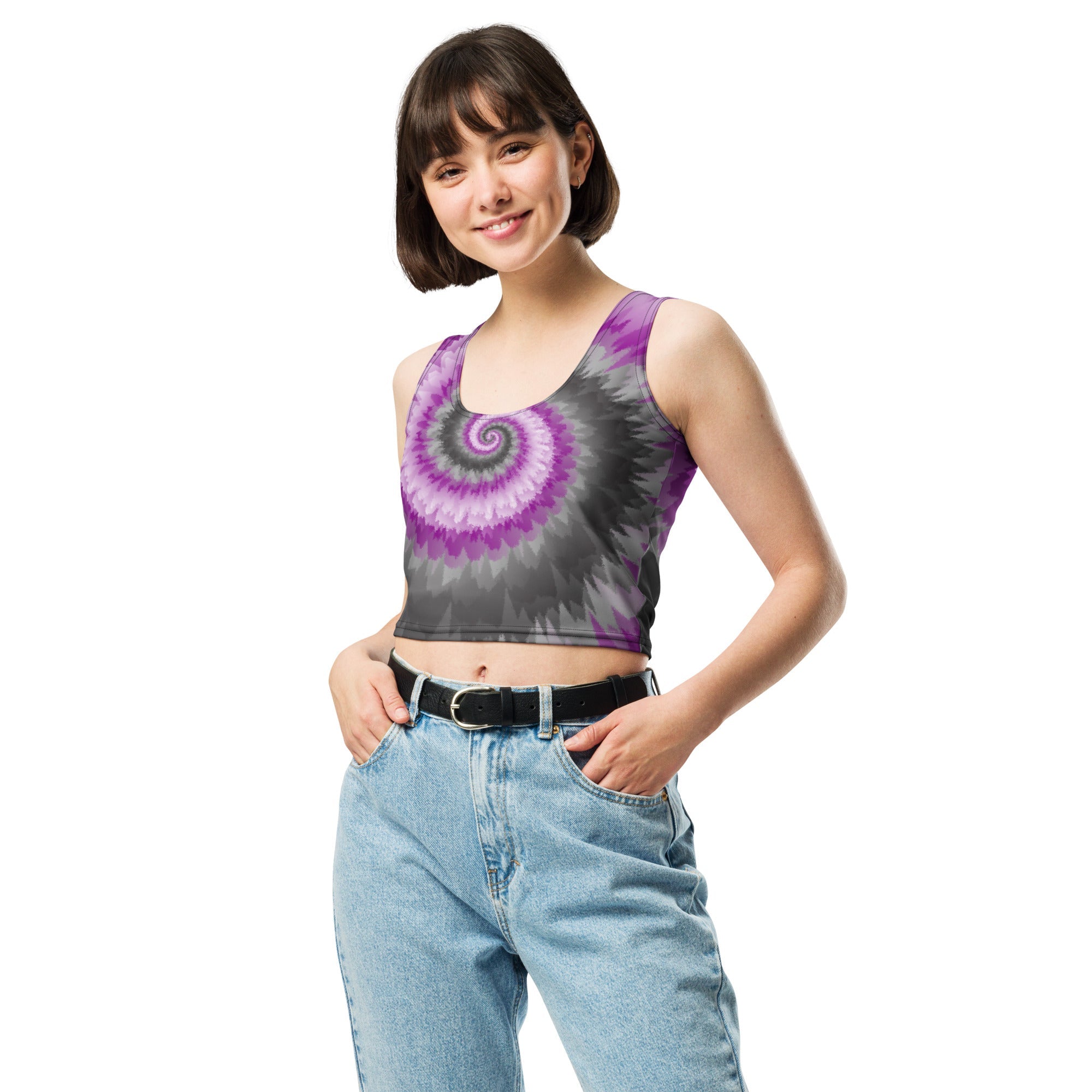 Crop Top - Tie Dye Spiral - Demisexual - Klip Clop