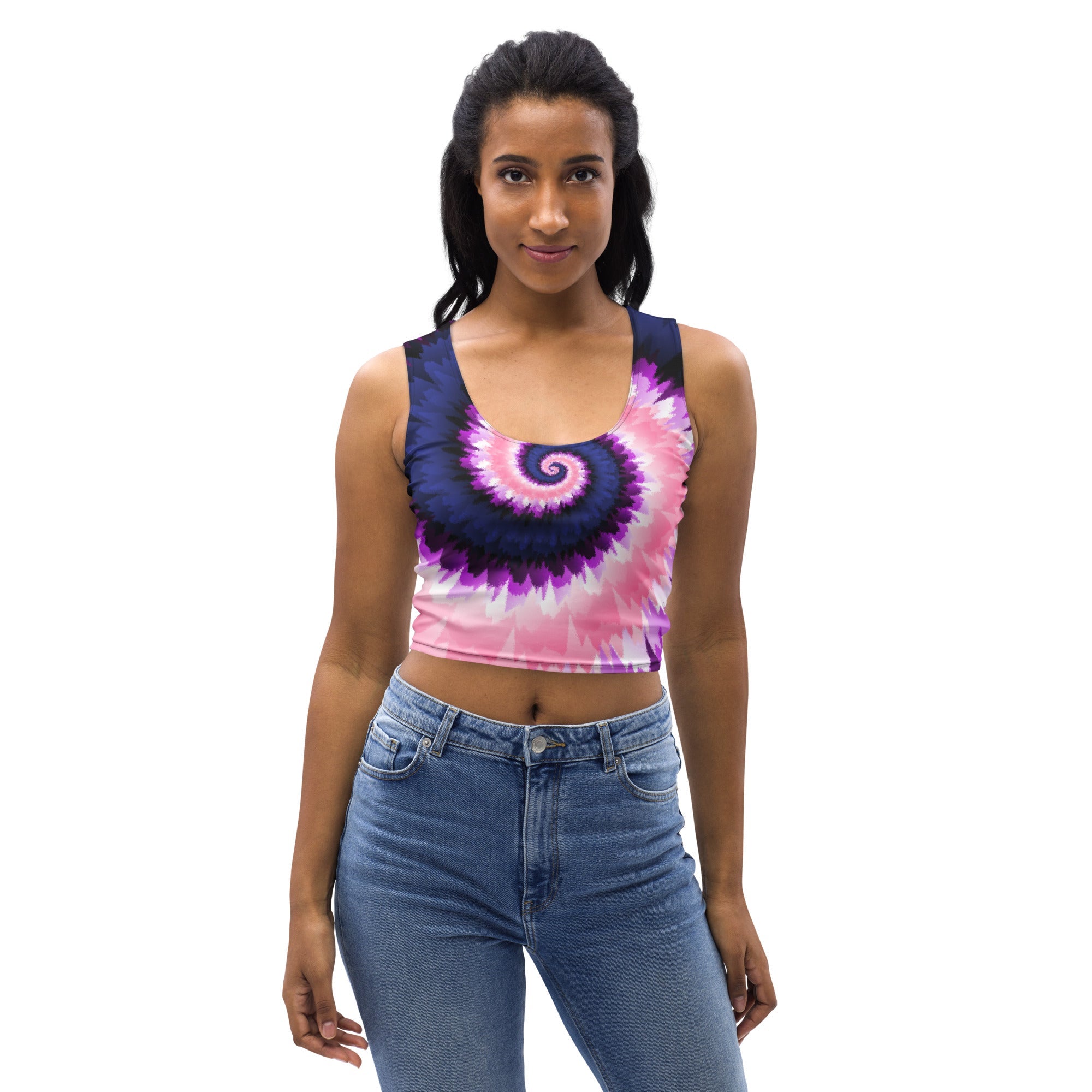 Crop Top - Tie Dye Spiral - Genderfluid - Klip Clop