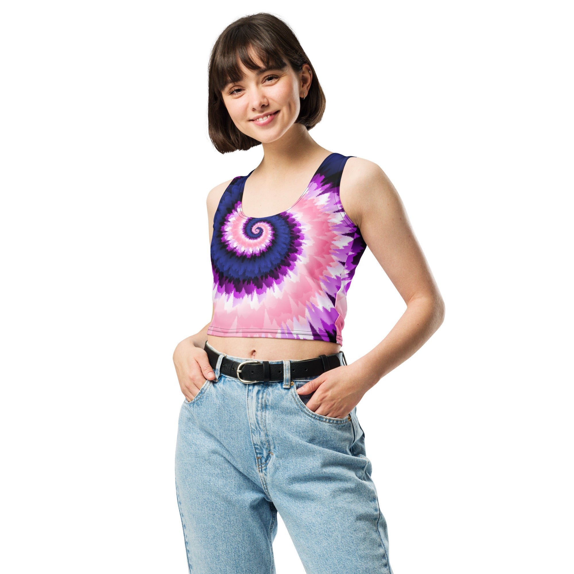 Crop Top - Tie Dye Spiral - Genderfluid - Klip Clop