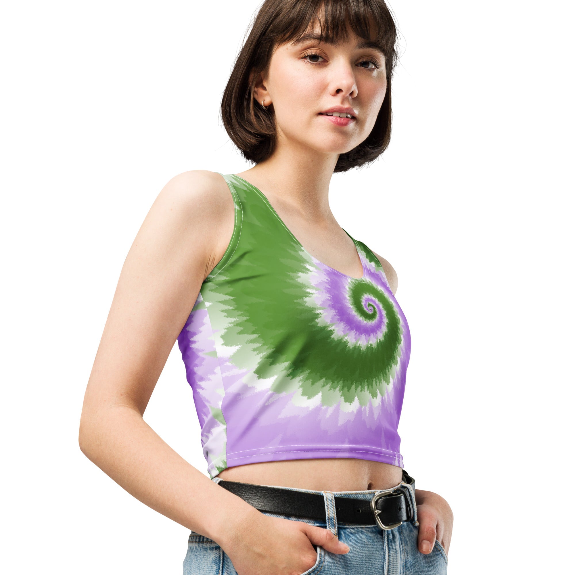 Crop Top - Tie Dye Spiral - Genderqueer - Klip Clop