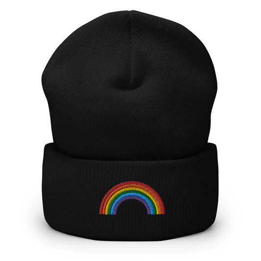 Cuffed Beanie- Rainbow