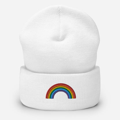 Cuffed Beanie- Rainbow