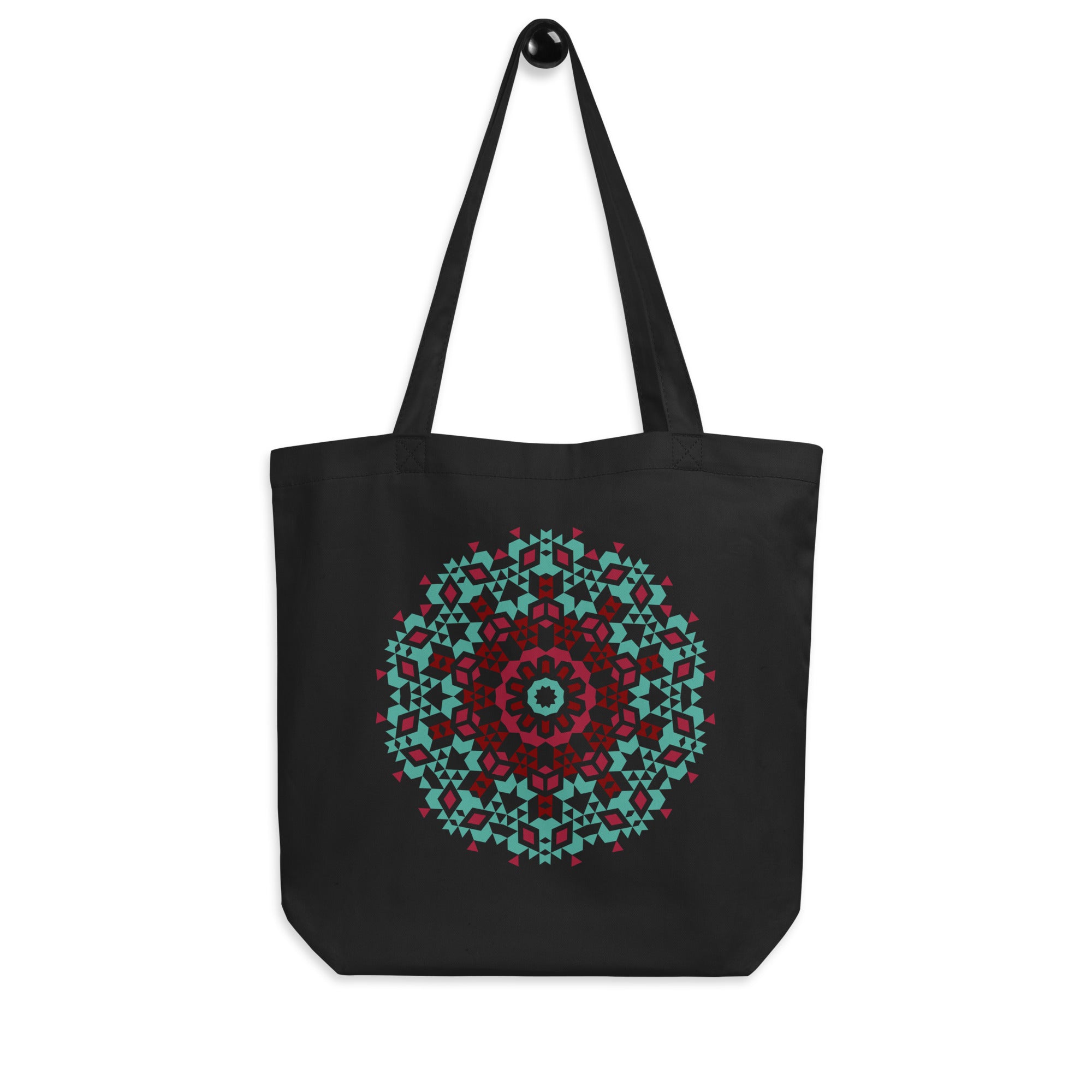Eco Tote Bag- Aztec Green and Red