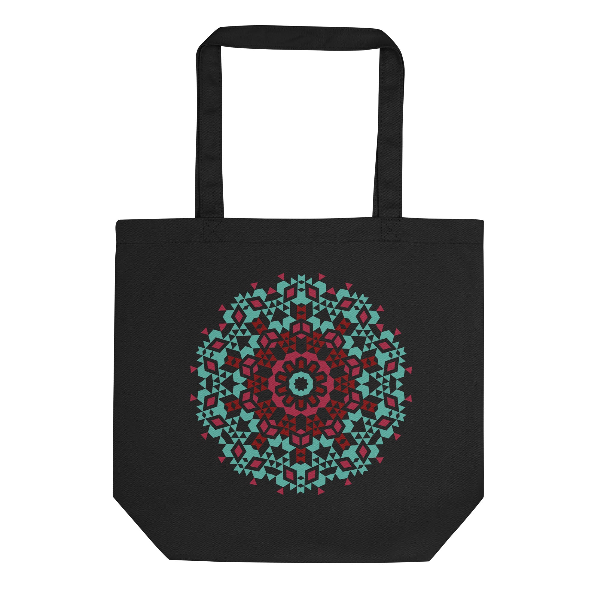 Eco Tote Bag- Aztec Green and Red
