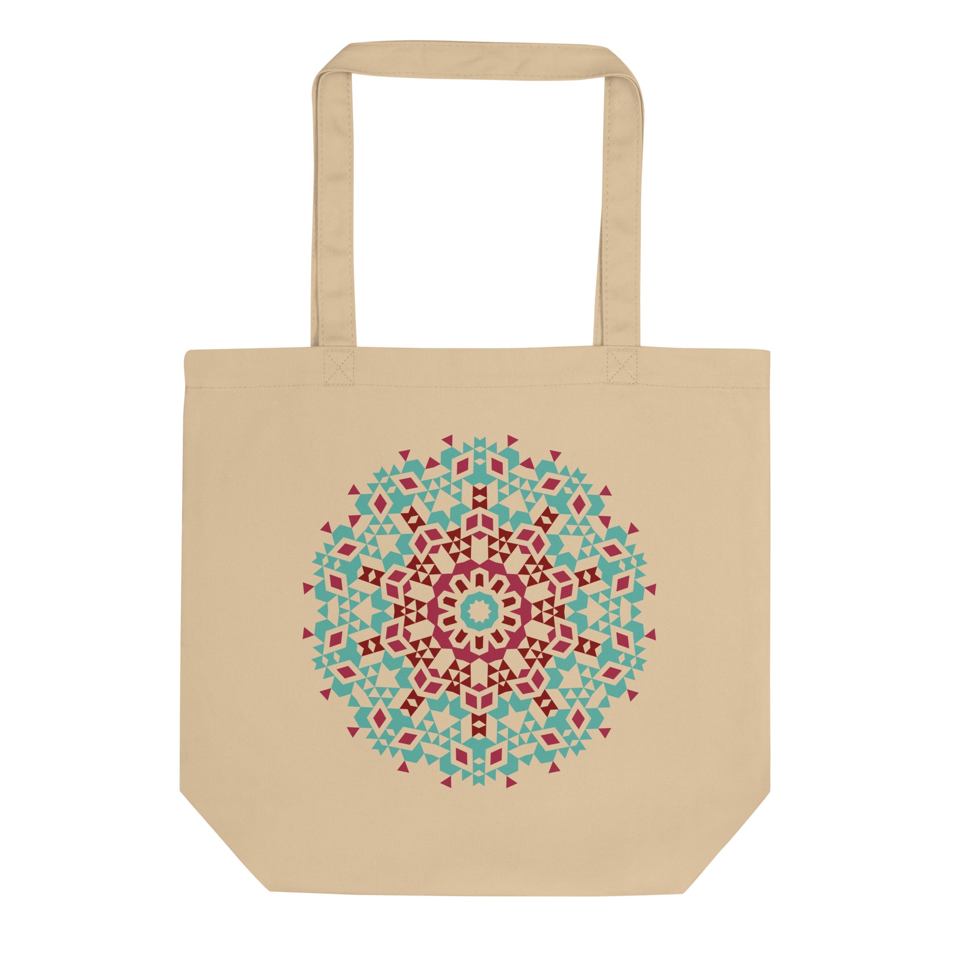 Eco Tote Bag- Aztec Green and Red