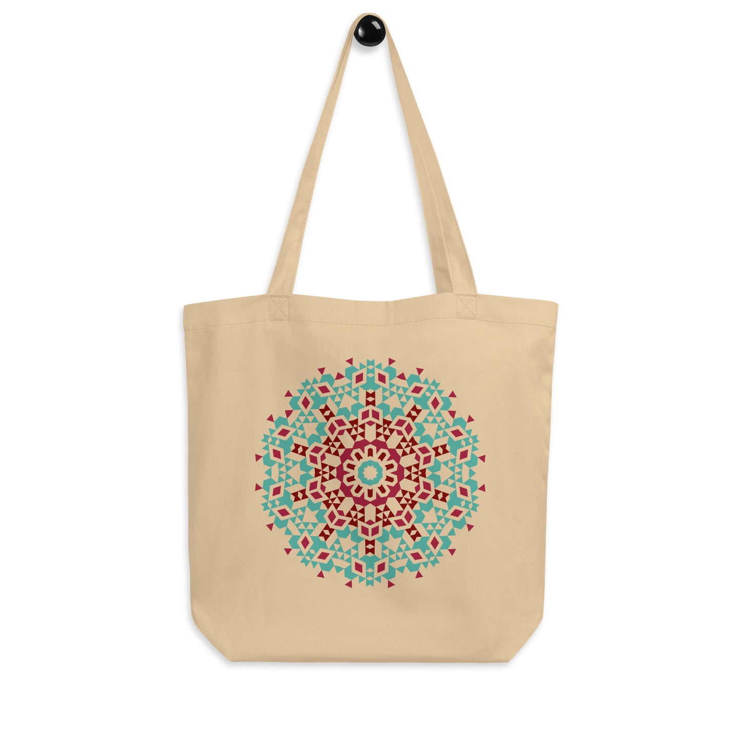 Eco Tote Bag- Aztec Green and Red
