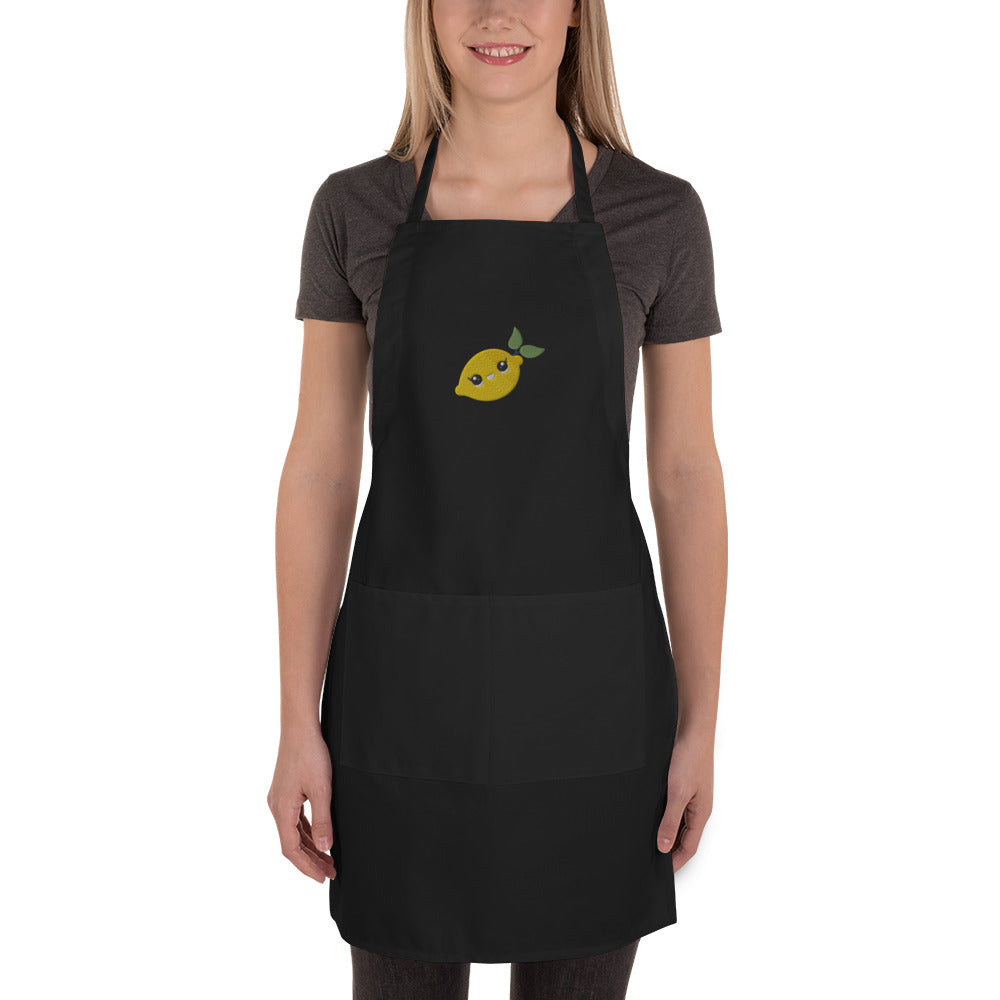 Embroidered Apron- Lime