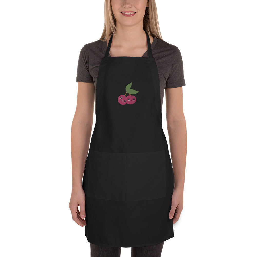 Embroidered Apron- Cherry
