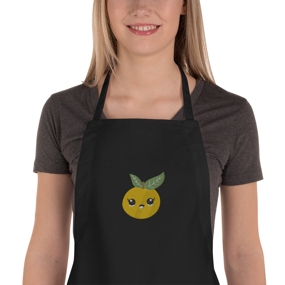 Embroidered Apron- Orange