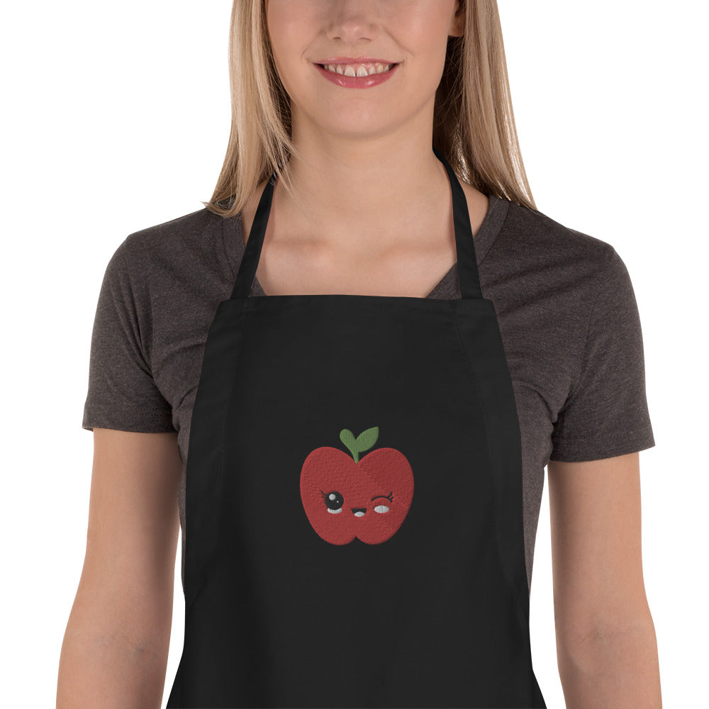 Embroidered Apron- Apple