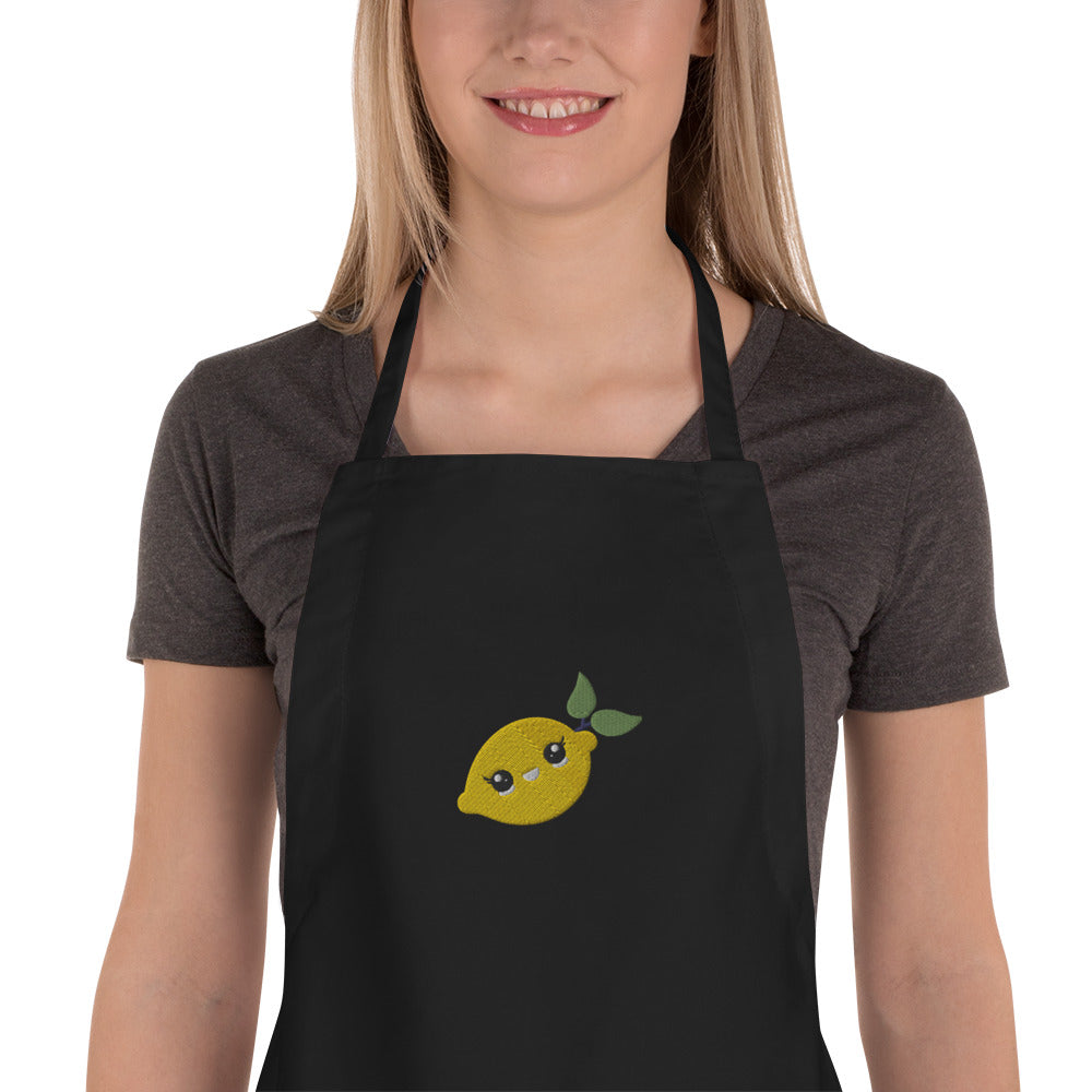 Embroidered Apron- Lime