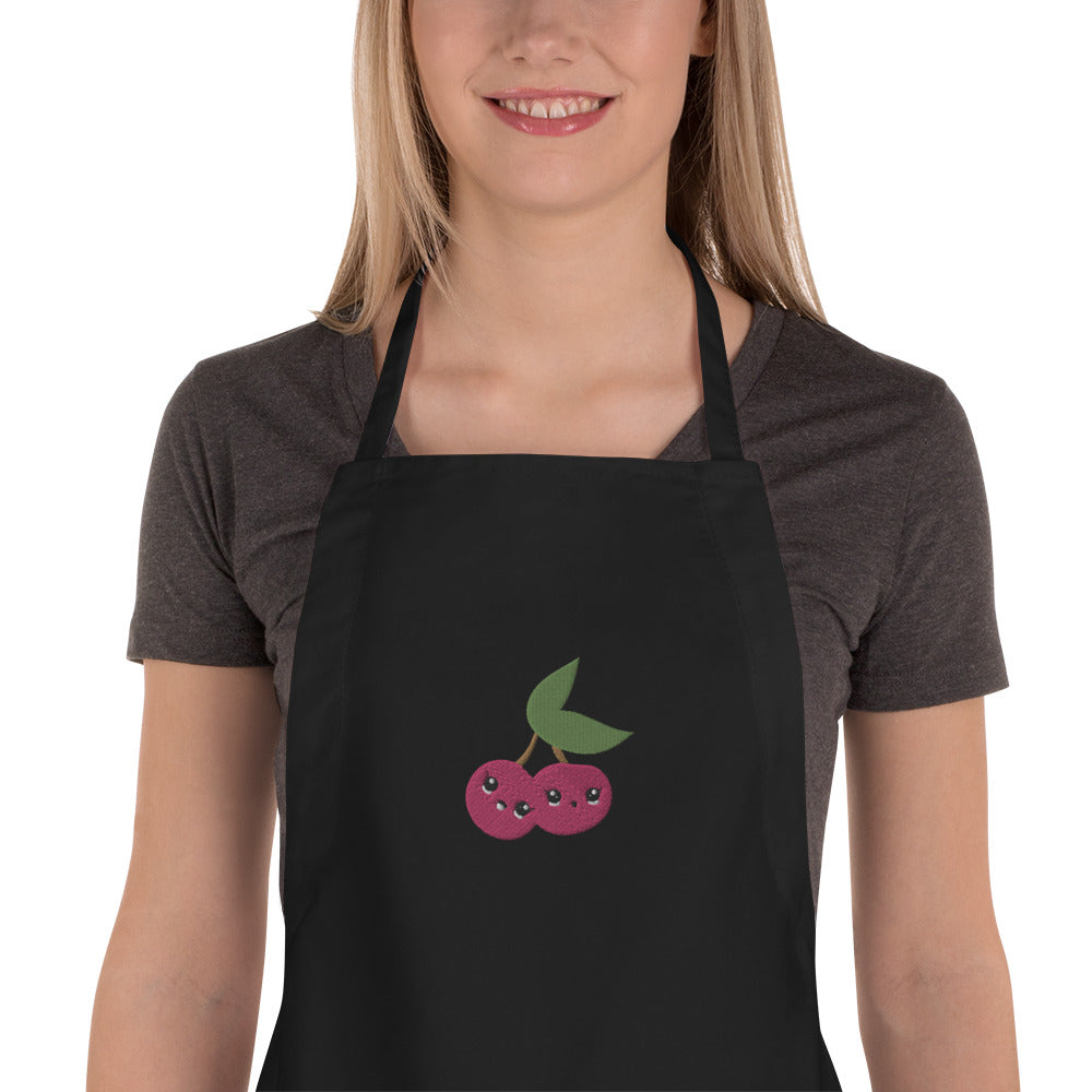 Embroidered Apron- Cherry