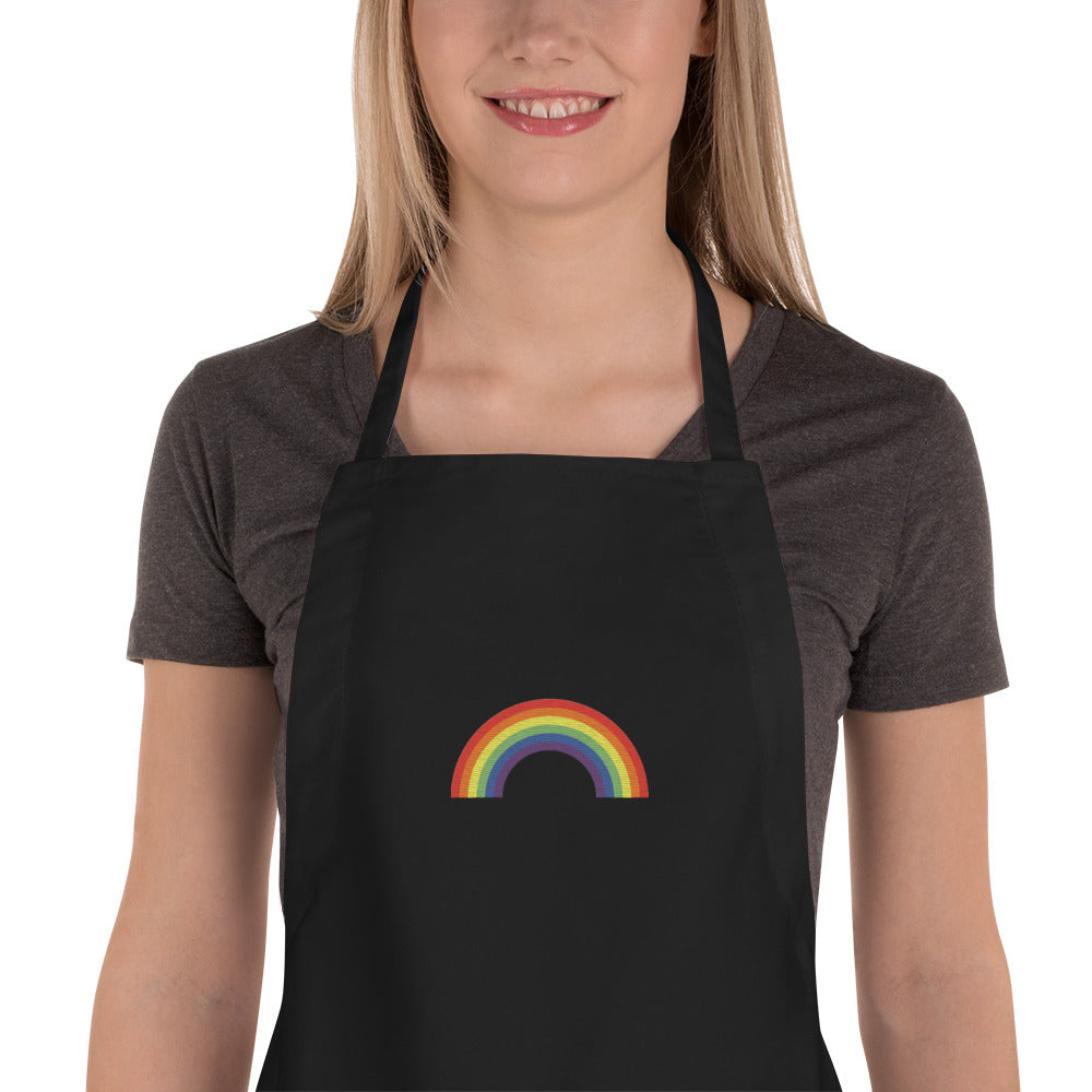 Embroidered Apron- Rainbow