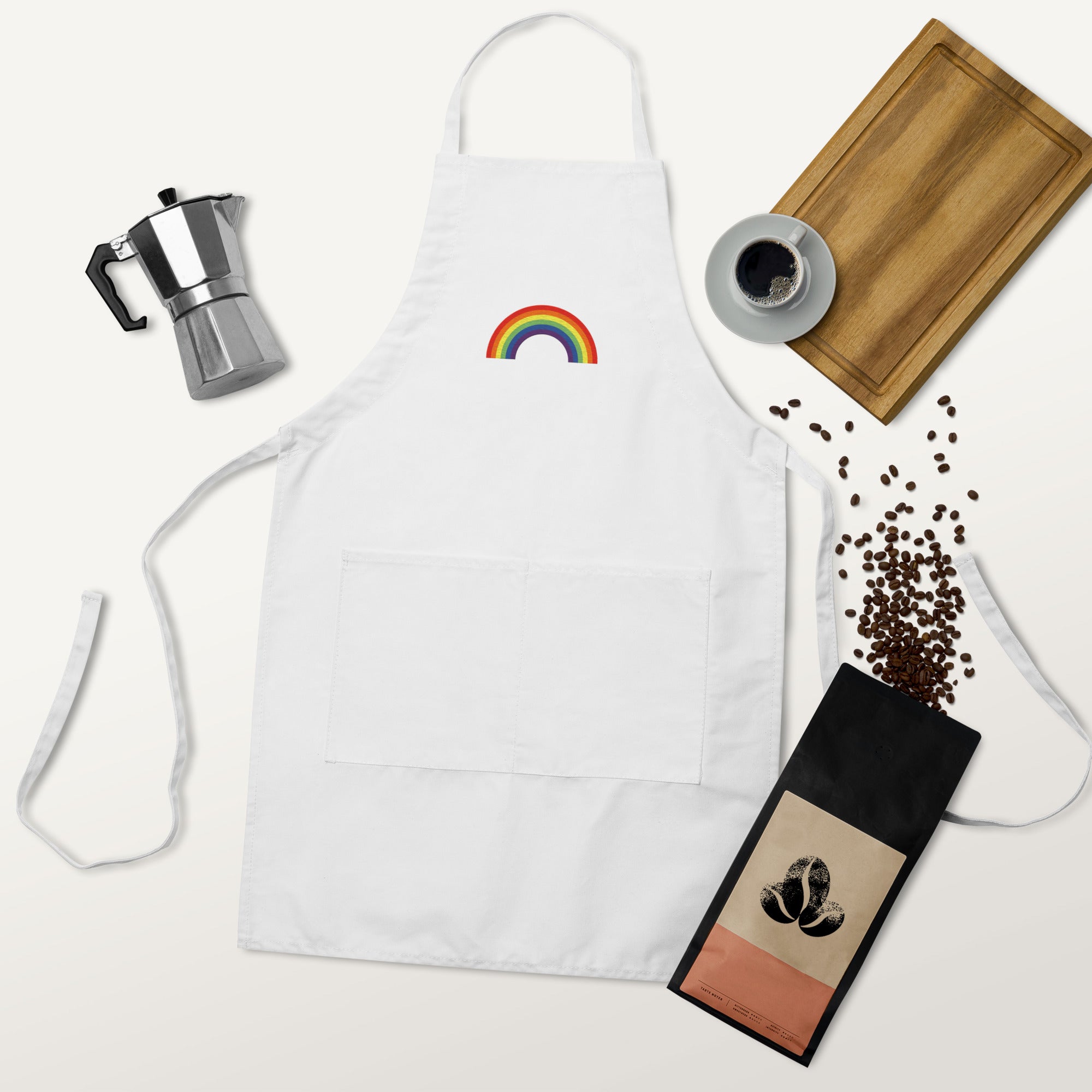 Embroidered Apron- Rainbow