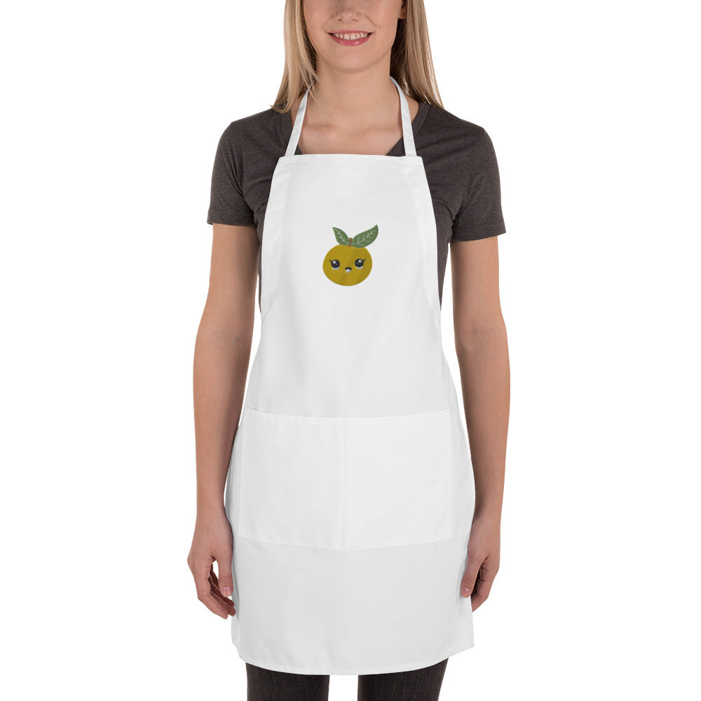 Embroidered Apron- Orange