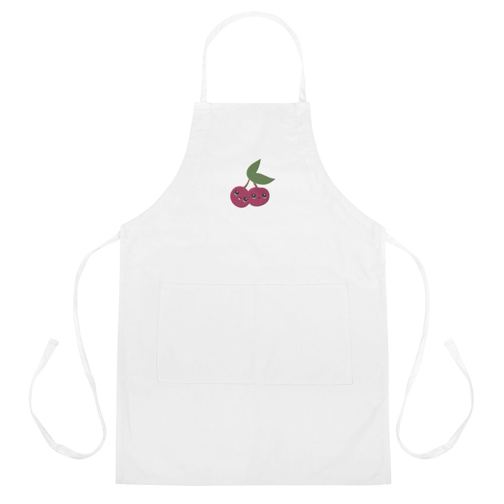 Embroidered Apron- Cherry