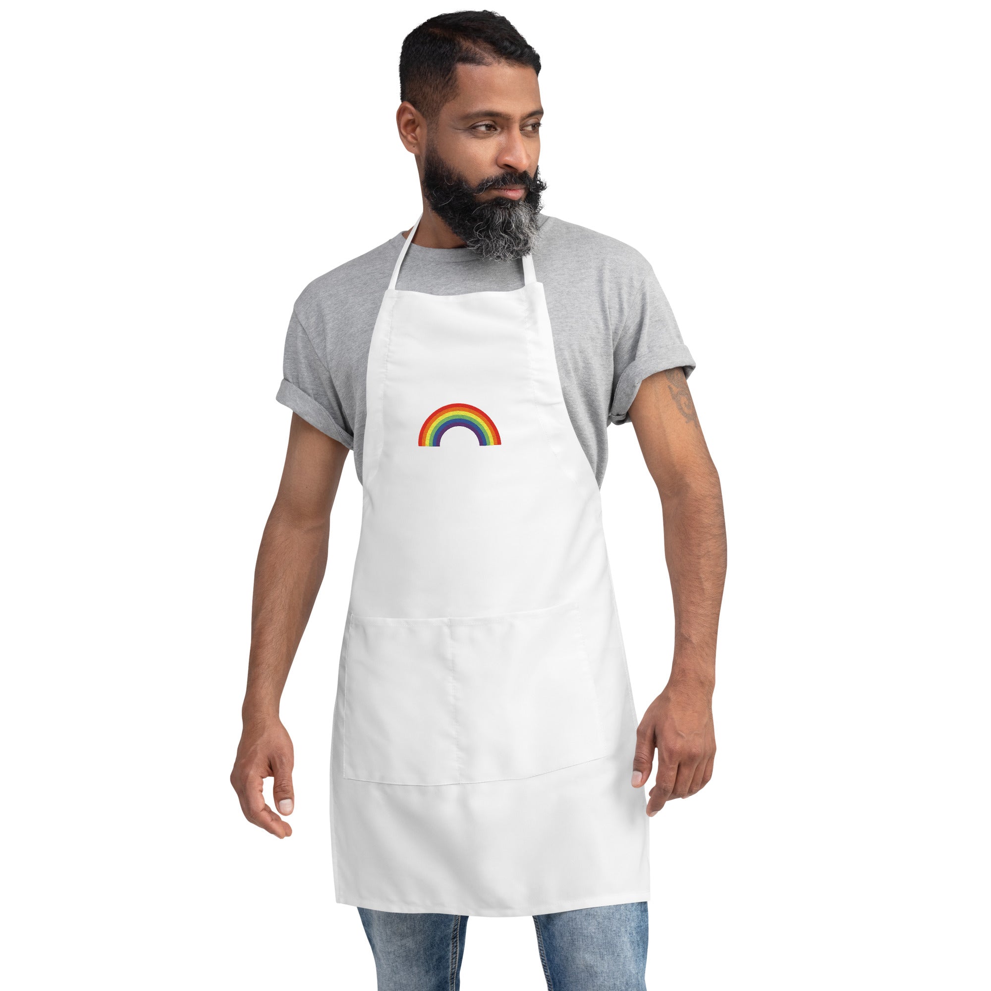 Embroidered Apron- Rainbow