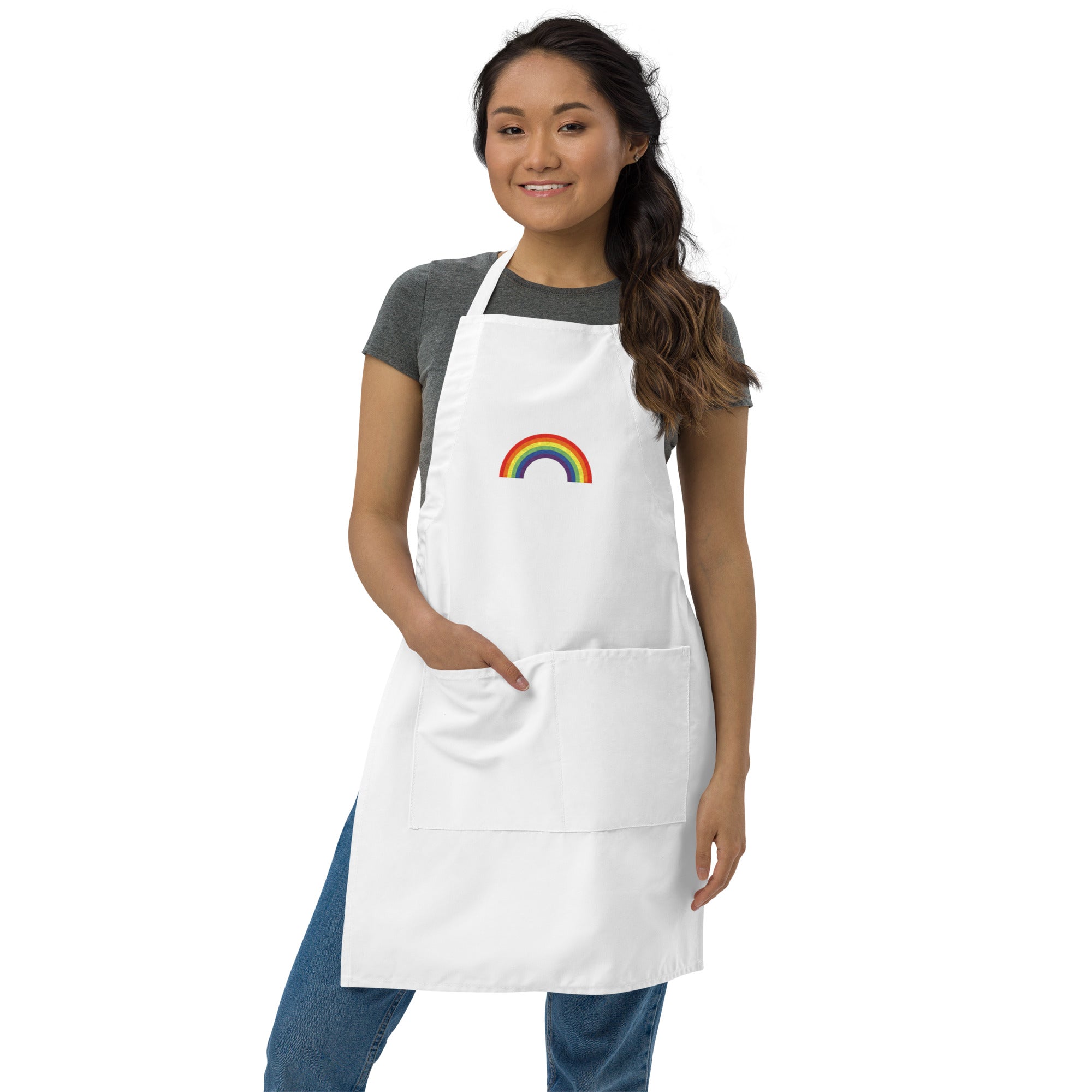 Embroidered Apron- Rainbow