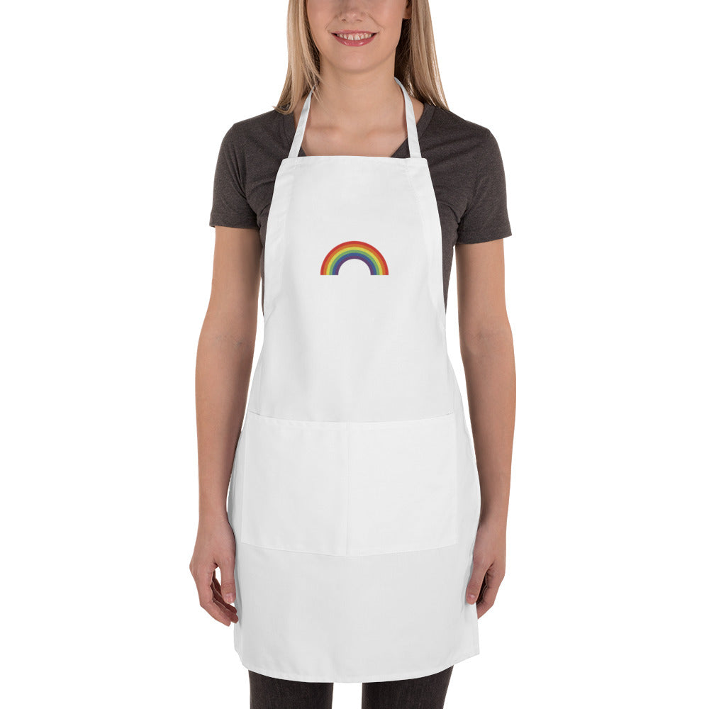 Embroidered Apron- Rainbow