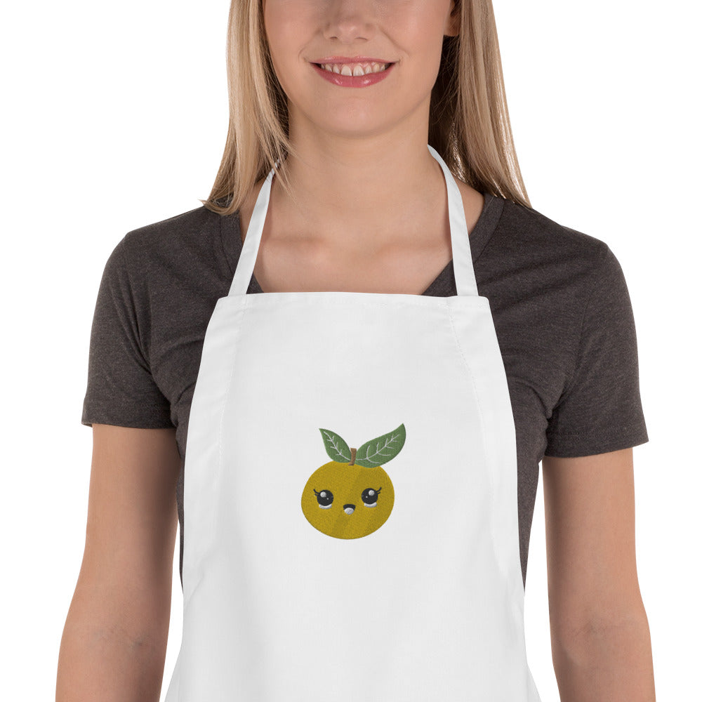 Embroidered Apron- Orange