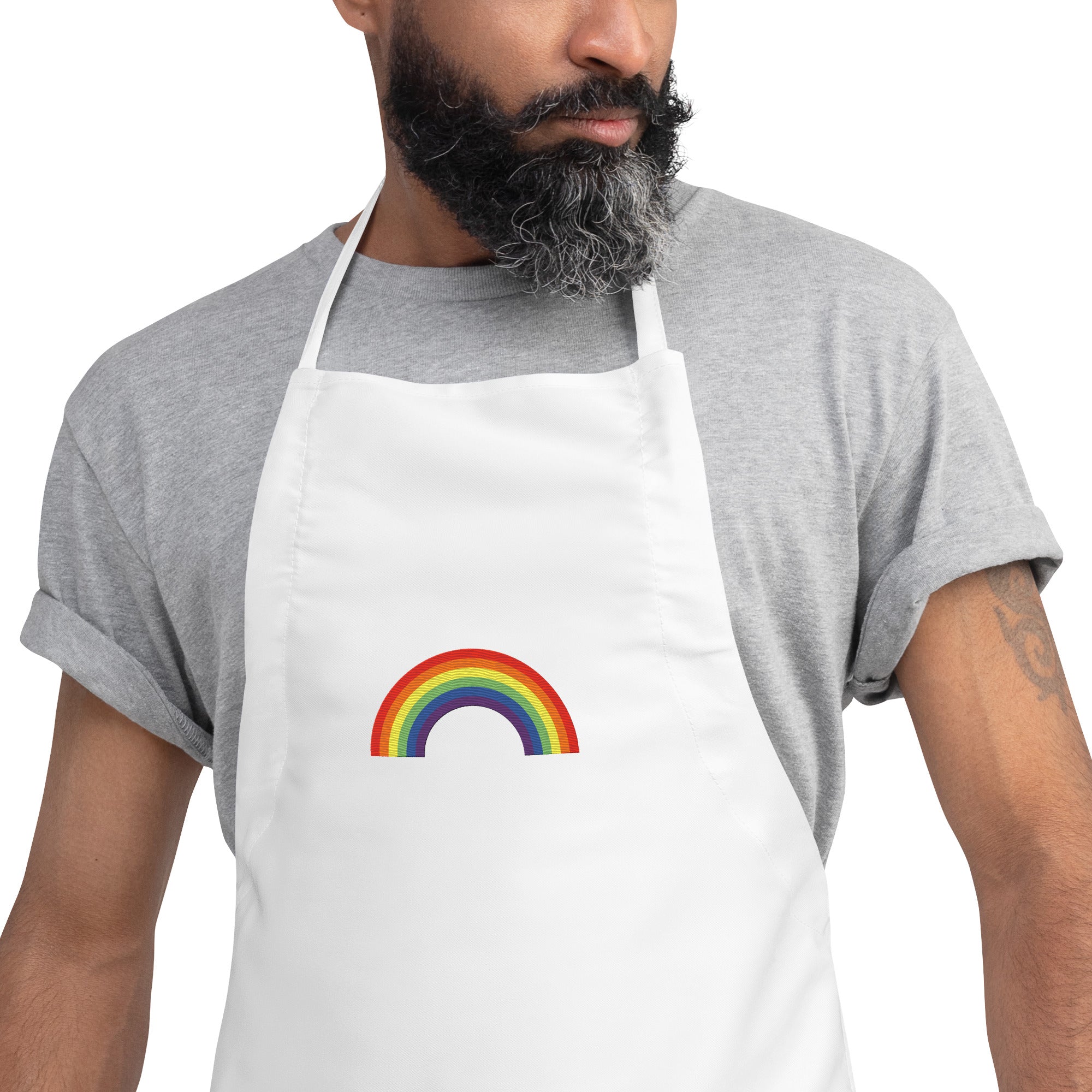 Embroidered Apron- Rainbow