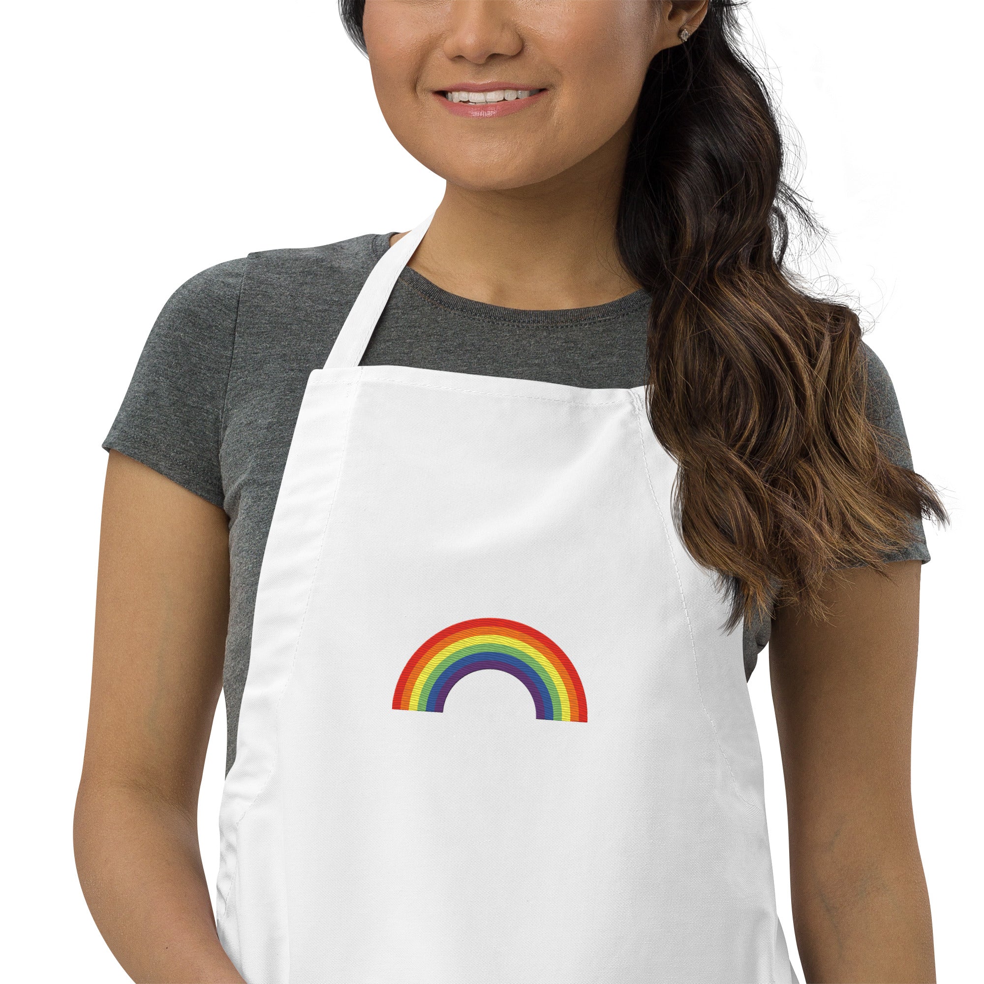 Embroidered Apron- Rainbow