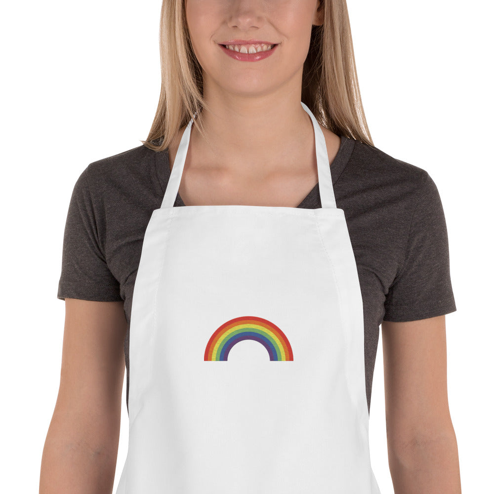 Embroidered Apron- Rainbow