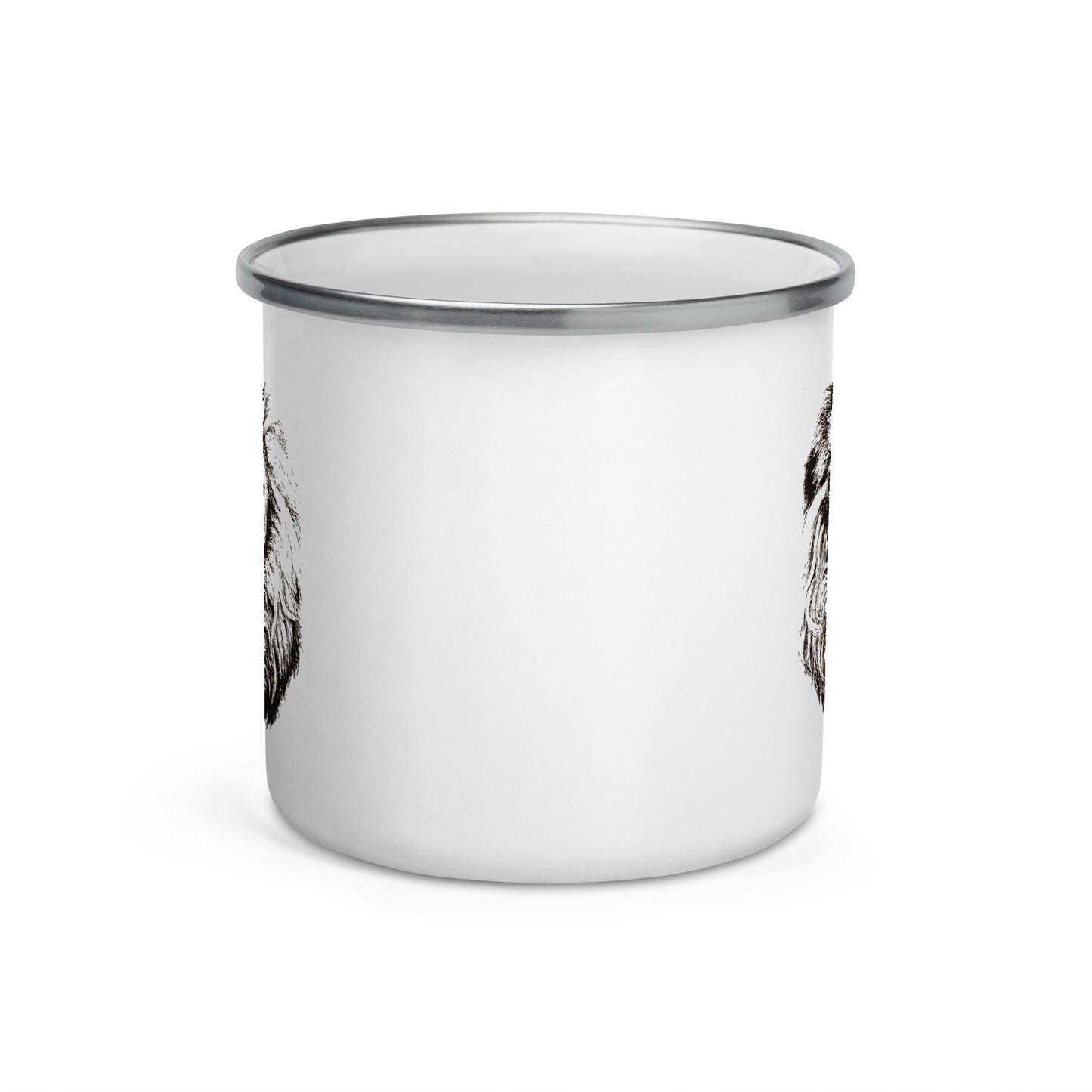 Enamel Mug- Hand Drawn Lion Mono