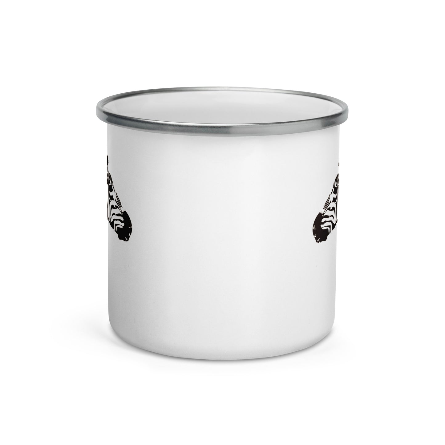 Enamel Mug- Hand Drawn Zebra Mono