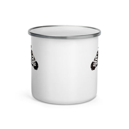 Enamel Mug- Hand Drawn Zebra Mono