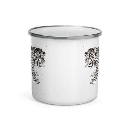 Enamel Mug- Hand Drawn Jaguar Mono