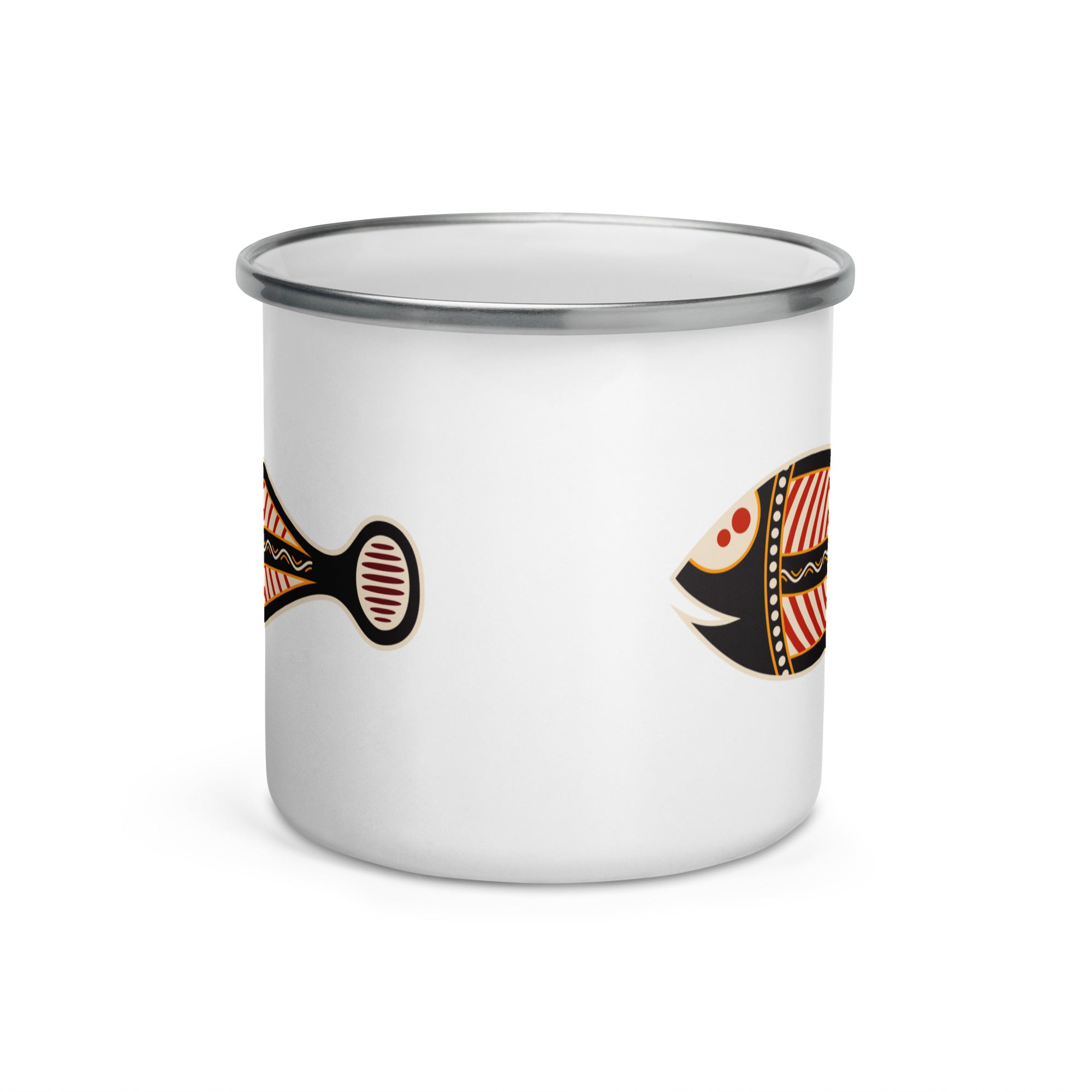 Enamel Mug- Australian Tribal Painting Fish Figure 04