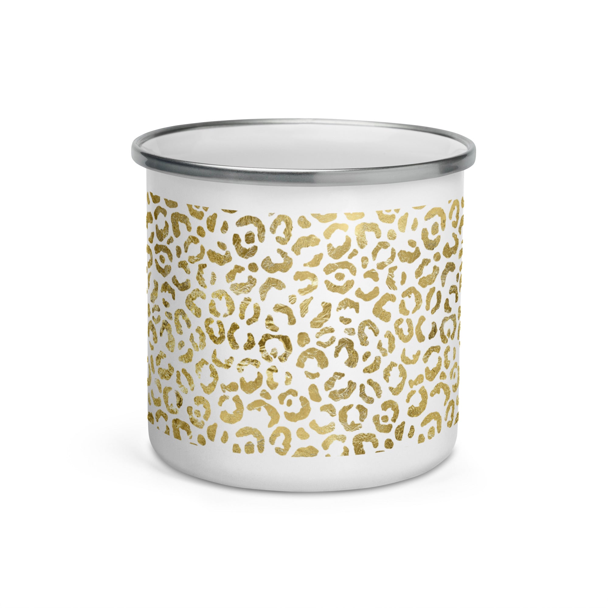 Enamel Mug- Golden Leopard Print