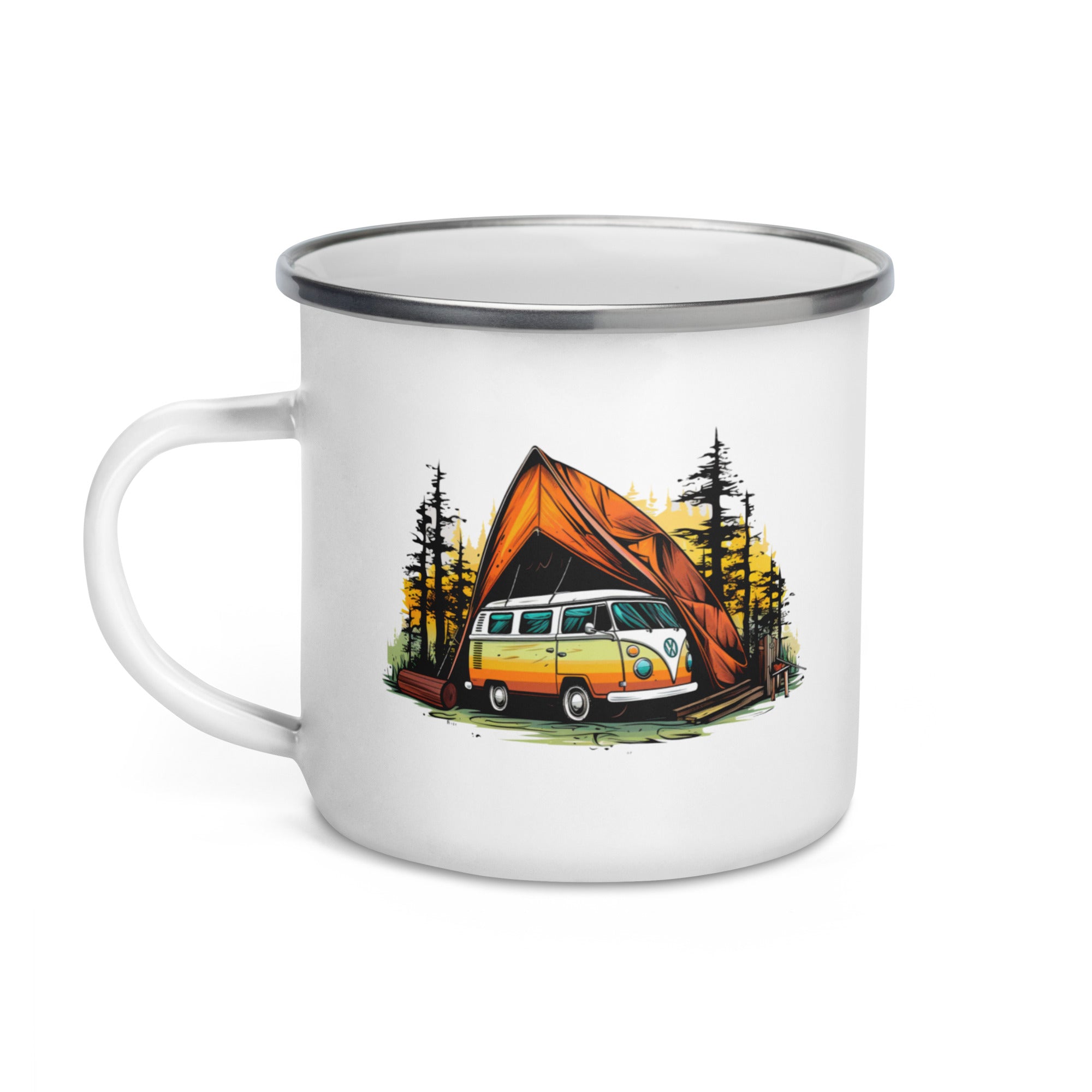 Enamel Mug- Vintage Camping Car 01