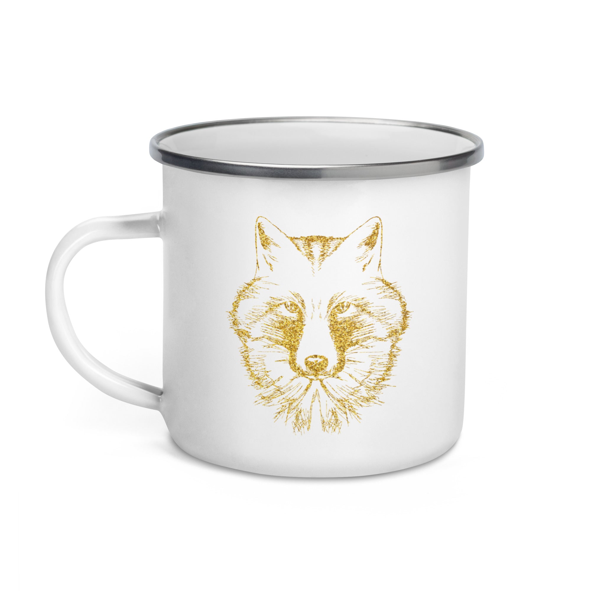 Enamel Mug- Golden Wolf