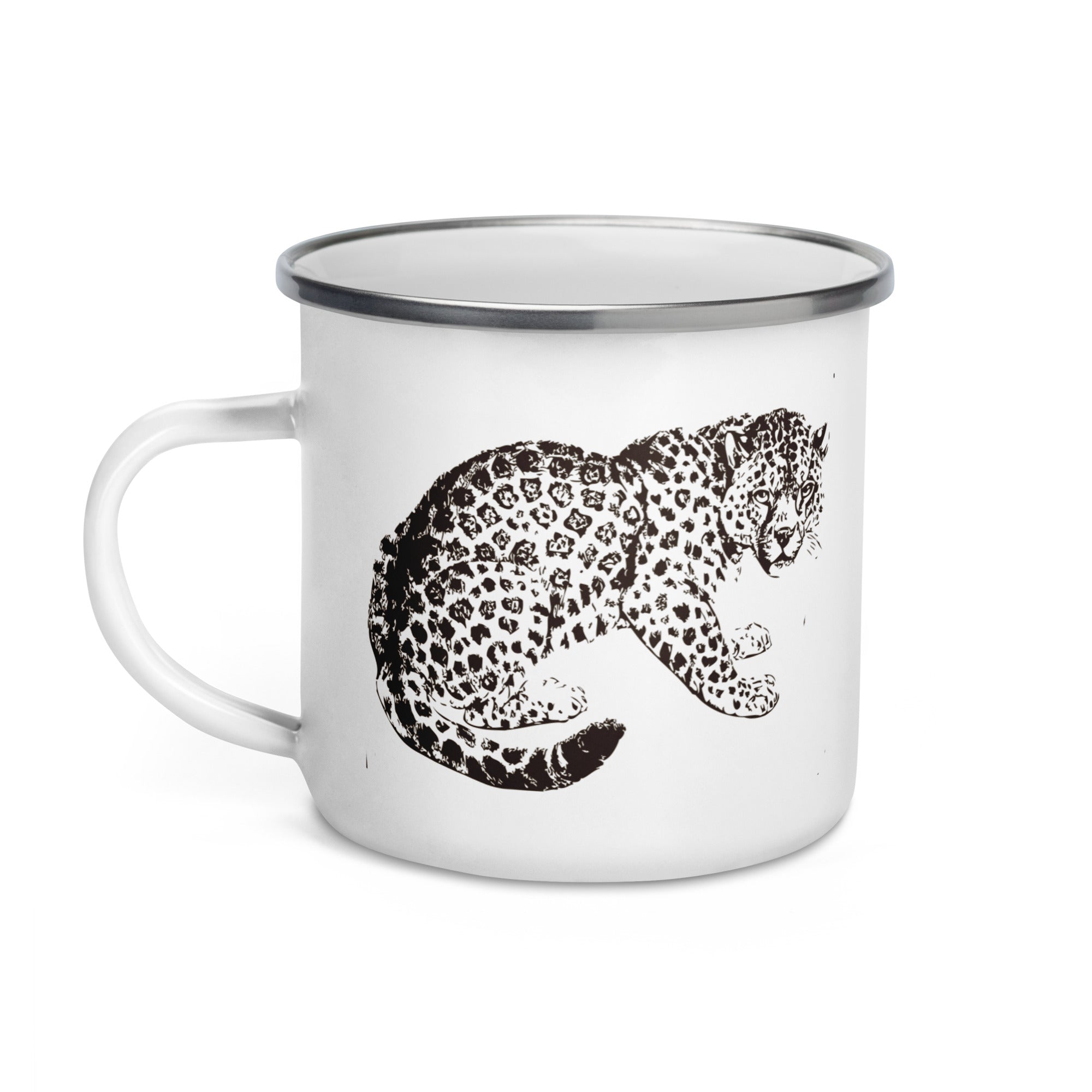 Enamel Mug- Hand Drawn Jaguar Mono