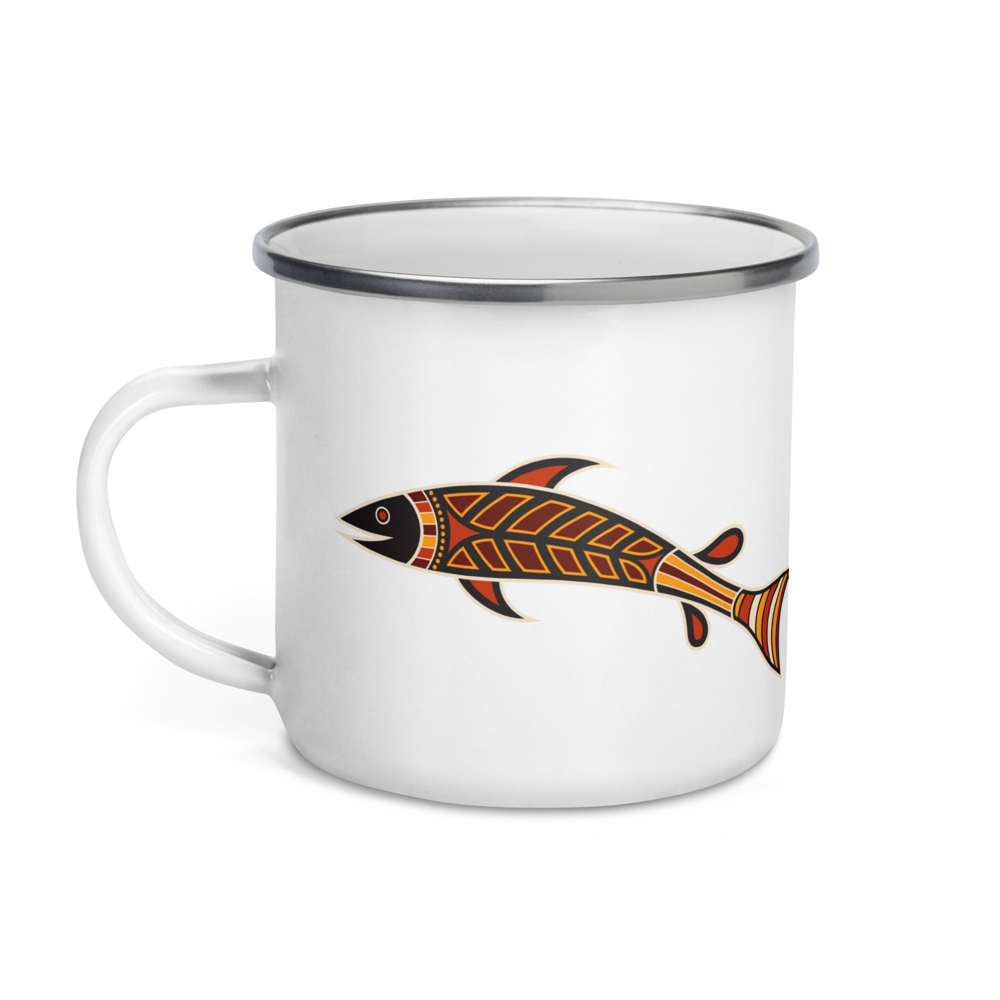 Enamel Mug- Australian Tribal Painting Fish Figure 03