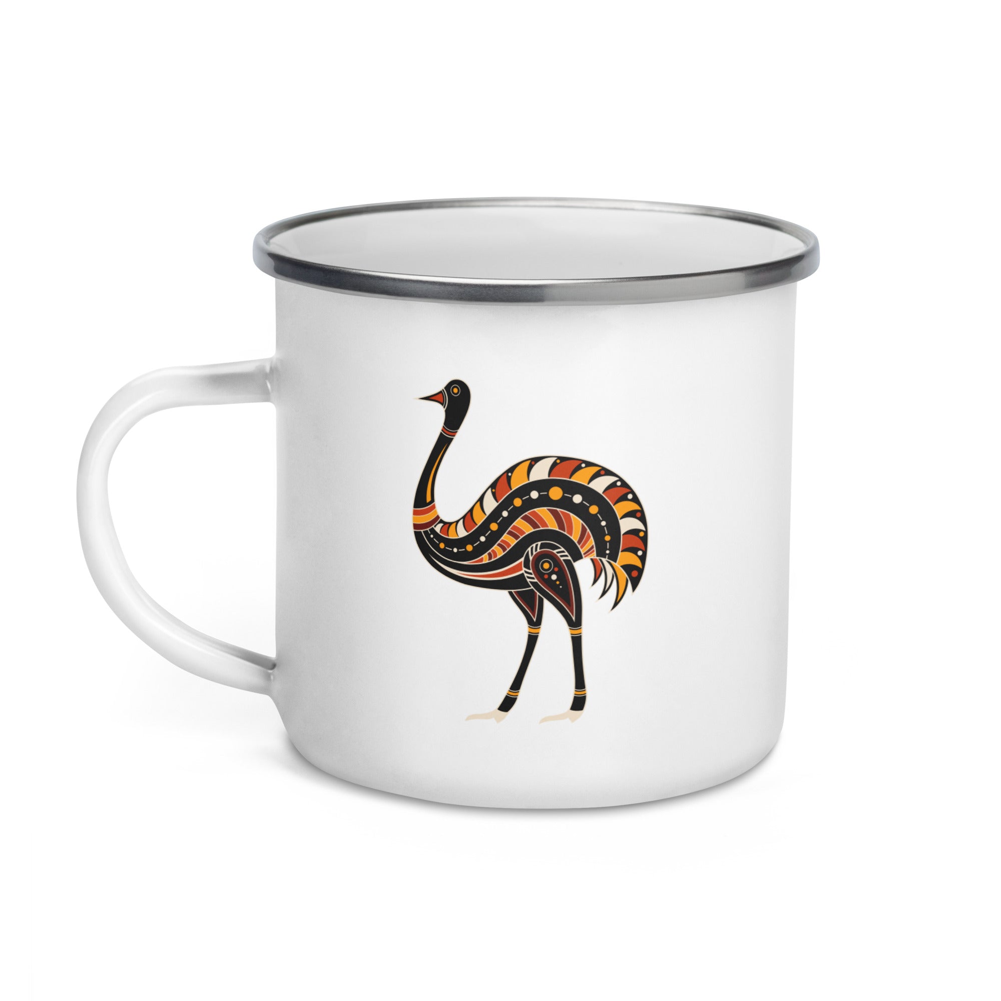 Enamel Mug- Australian Tribal Painting Ostrich