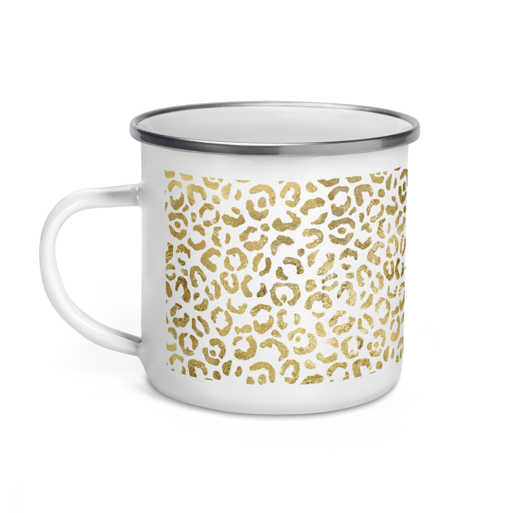 Enamel Mug- Golden Leopard Print