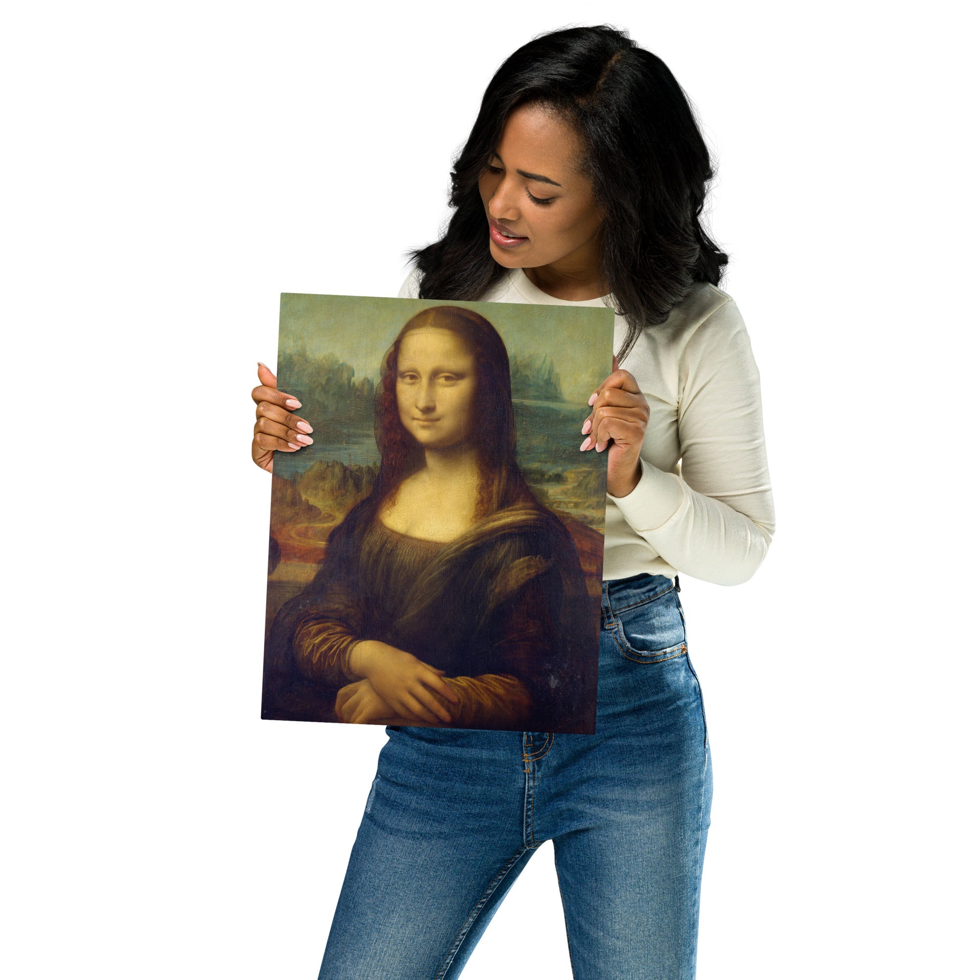 Metal prints-Leonardo da Vinci-Italian 1452-1519-Mona Lisa 1503-1506