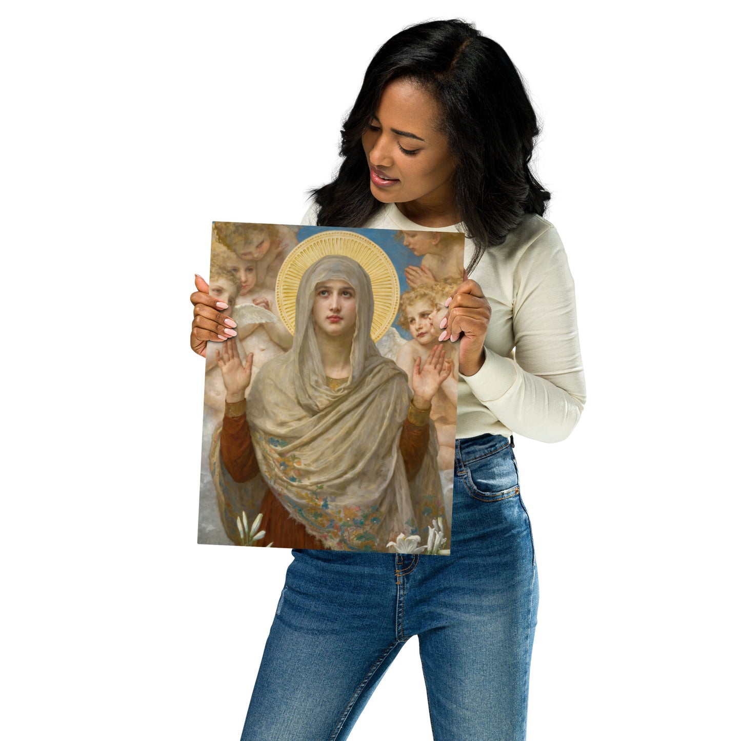 Metal prints-William Bouguereau-French 1825-1905-Ora Pro Nobis 1903