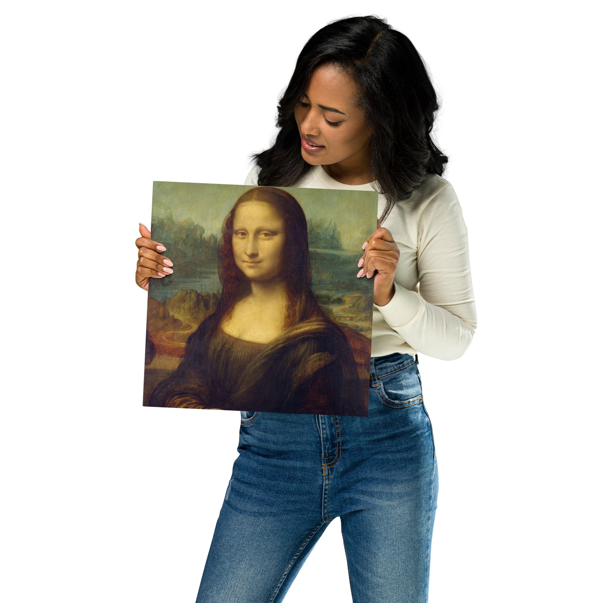 Metal prints-Leonardo da Vinci-Italian 1452-1519-Mona Lisa 1503-1506